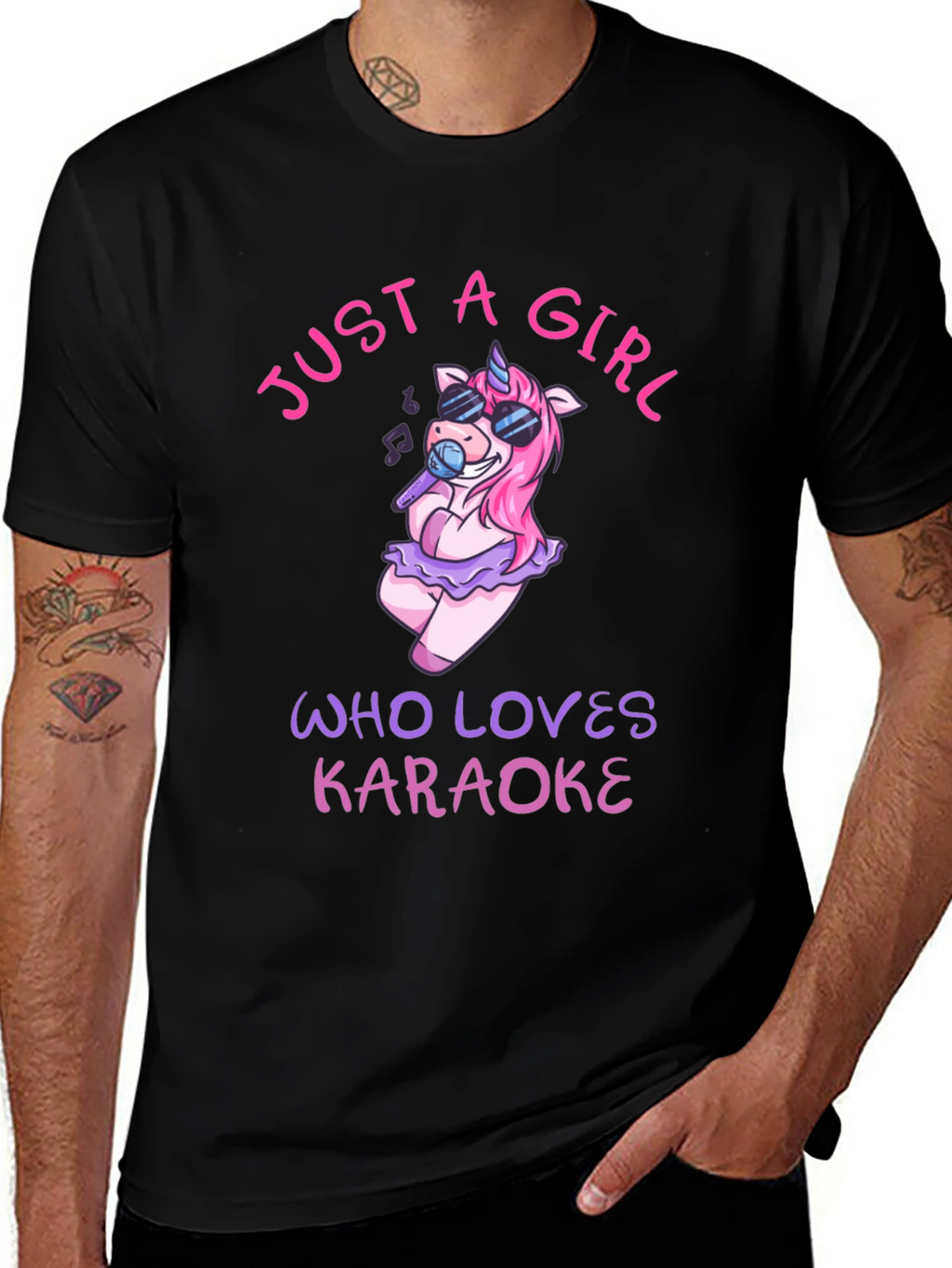 Karaoke Unicorn Girls T-Shirt