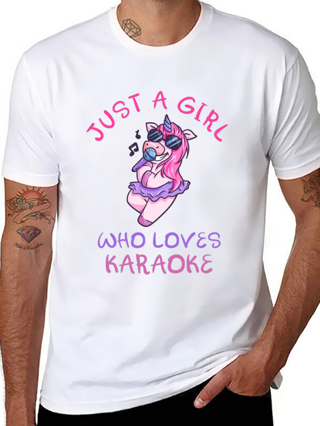 Karaoke Unicorn Girls T-Shirt