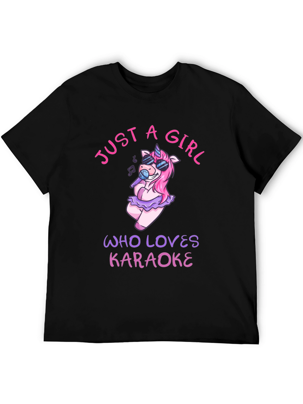Karaoke Unicorn Girls T-Shirt