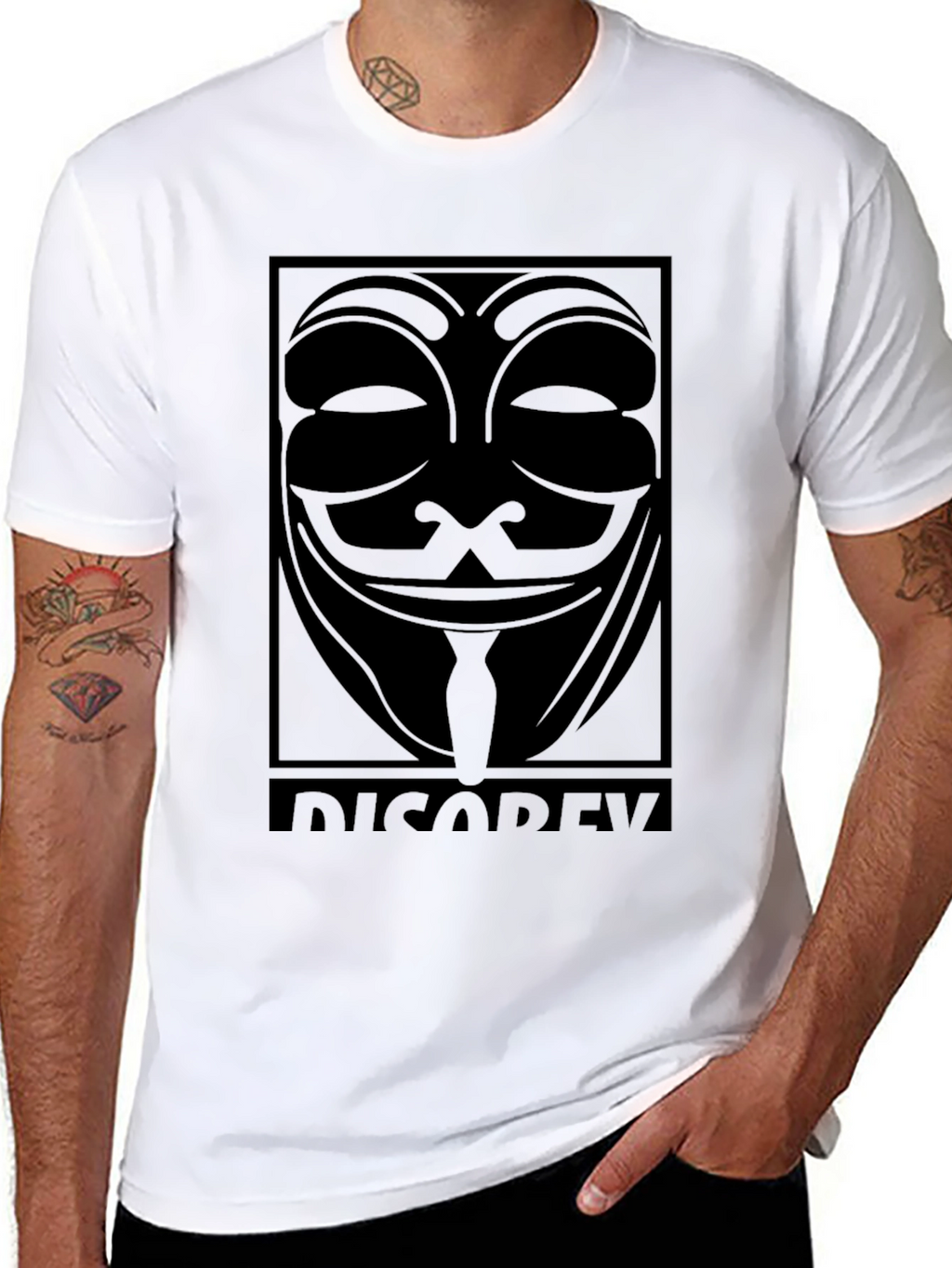 V for Vendetta Mask T-Shirt - Disobey