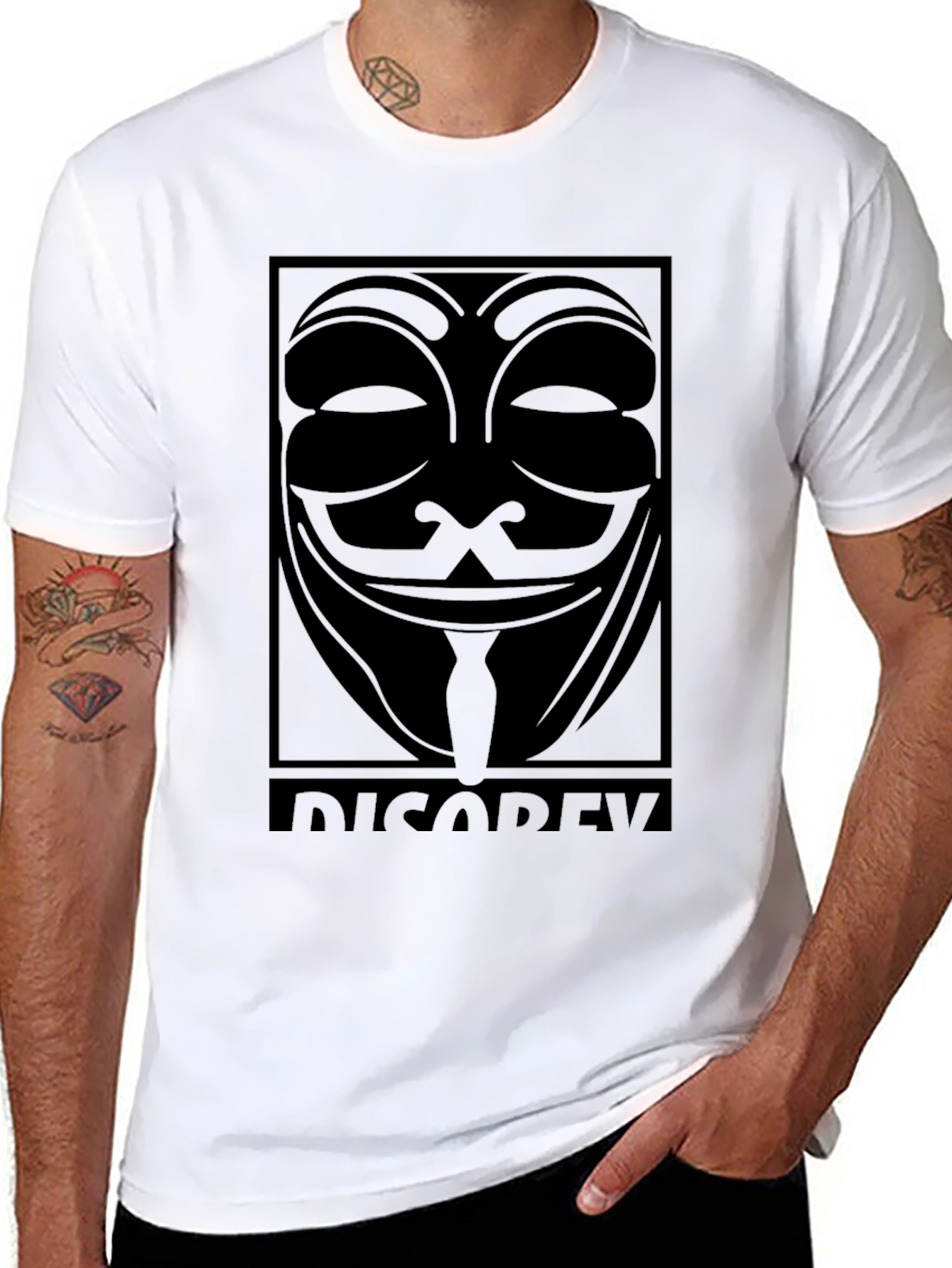 V for Vendetta Mask T-Shirt - Disobey