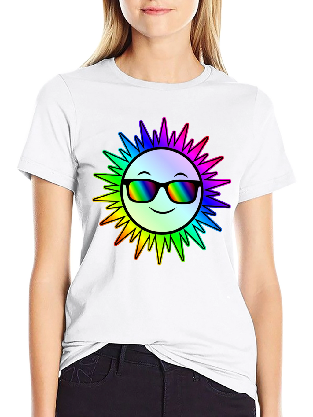 Rainbow Sun Graphic T-Shirt - Stylish & Unique