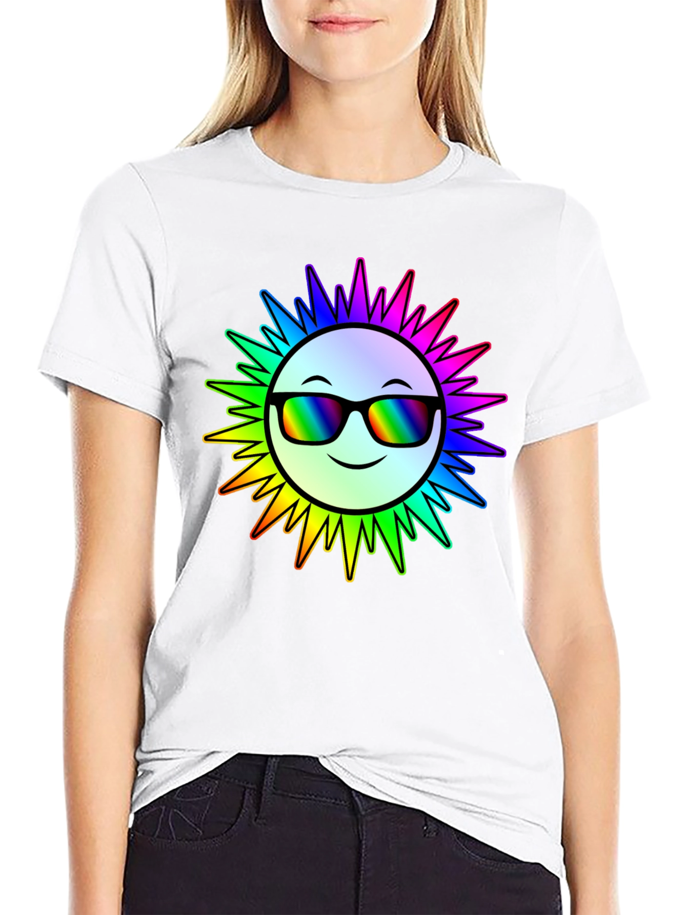 Rainbow Sun Graphic T-Shirt - Stylish & Unique