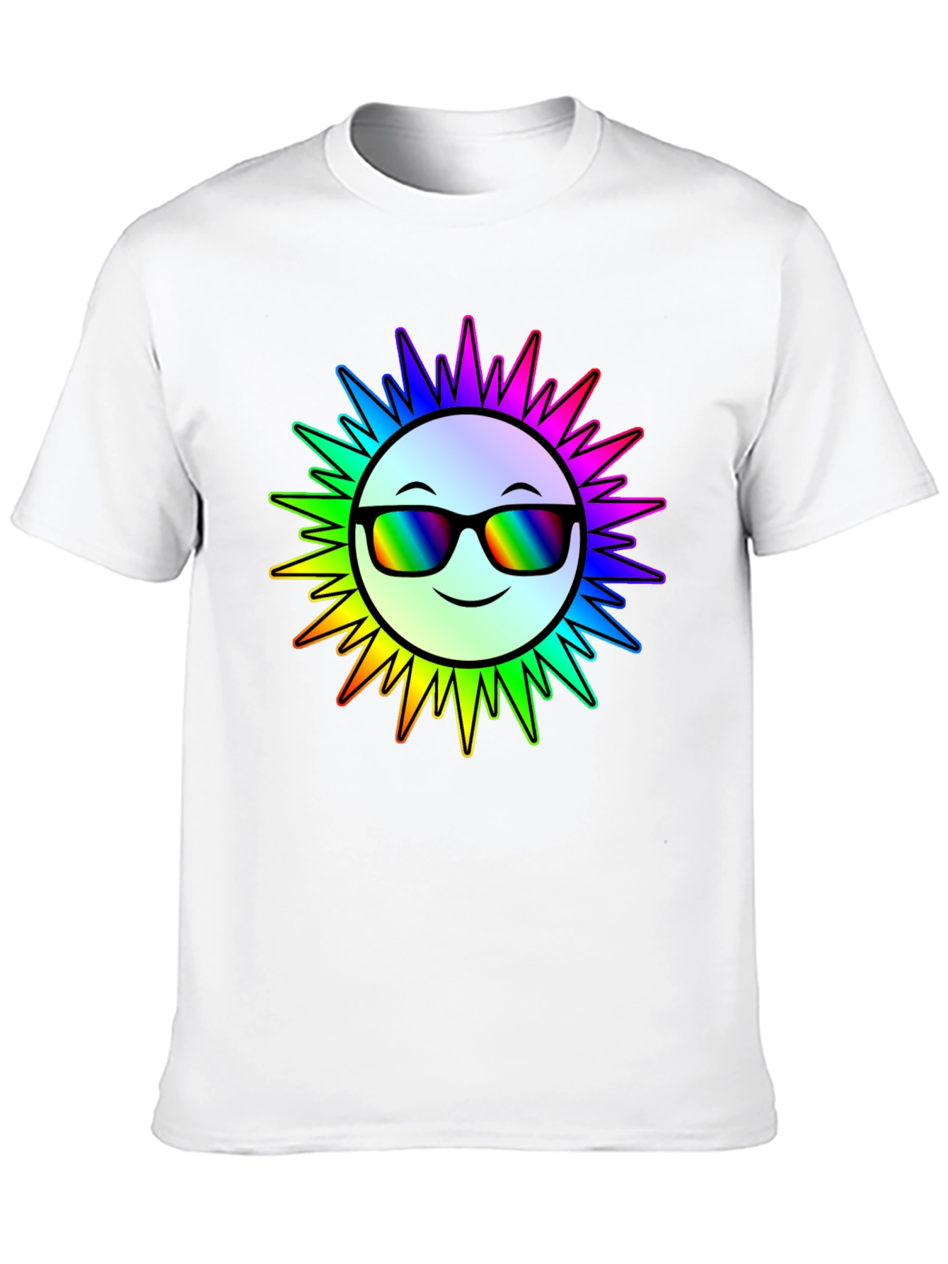 Rainbow Sun Graphic T-Shirt - Stylish & Unique