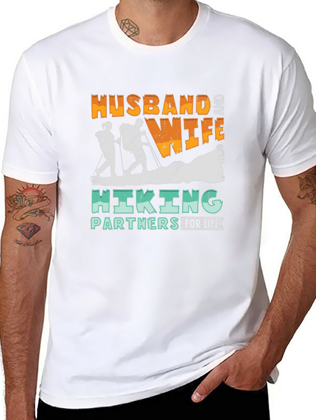 Hiking Partners T-Shirt Husband and Wife Design