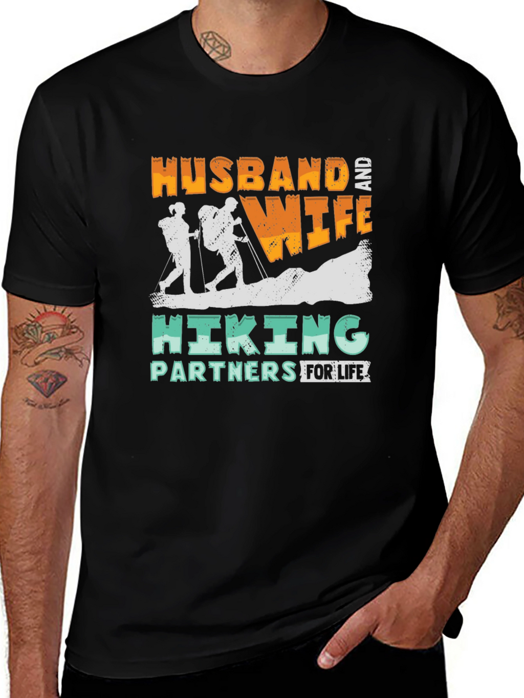 Hiking Partners T-Shirt Husband and Wife Design