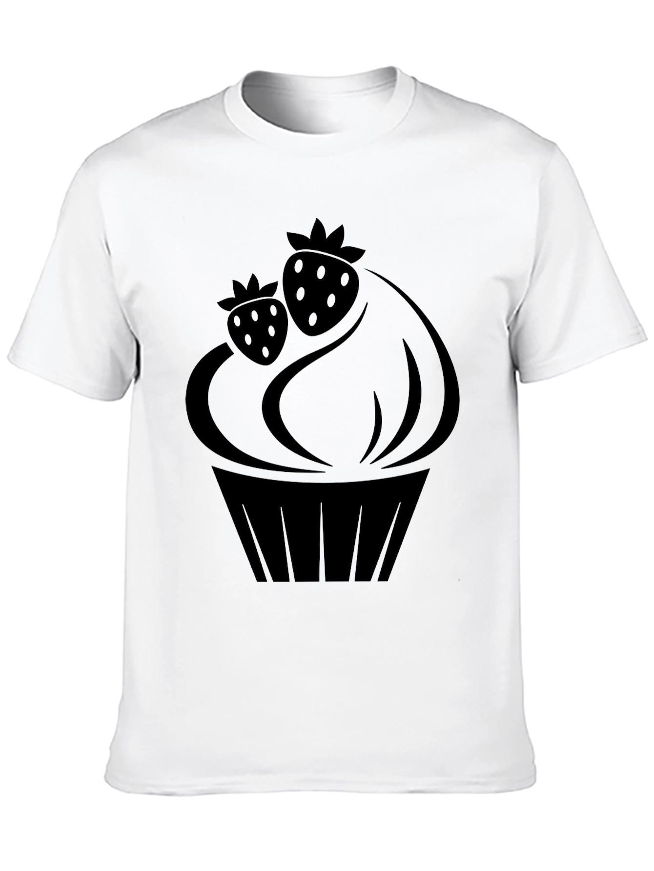 Strawberry Cupcake Graphic T-Shirt - Black