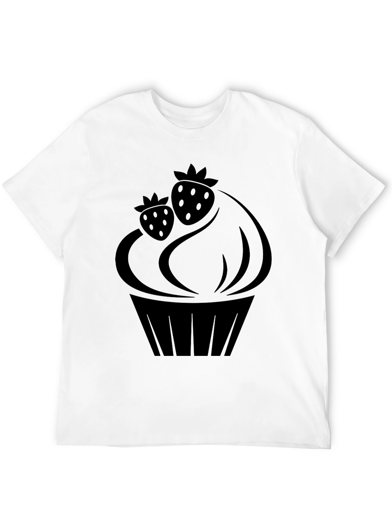 Strawberry Cupcake Graphic T-Shirt - Black