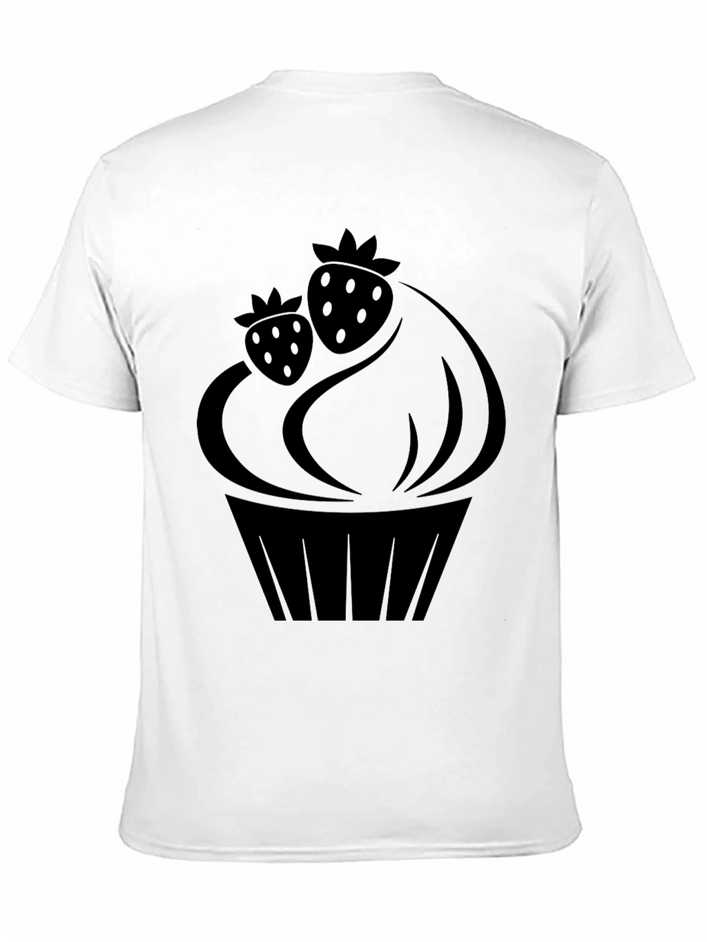 Strawberry Cupcake Graphic T-Shirt - Black
