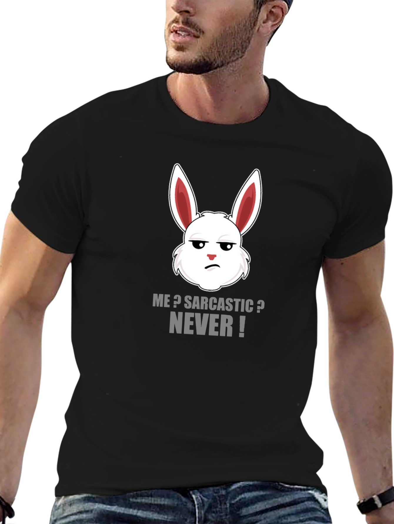 Sarcastic Rabbit Graphic Tee - Funny Humor T-Shirt