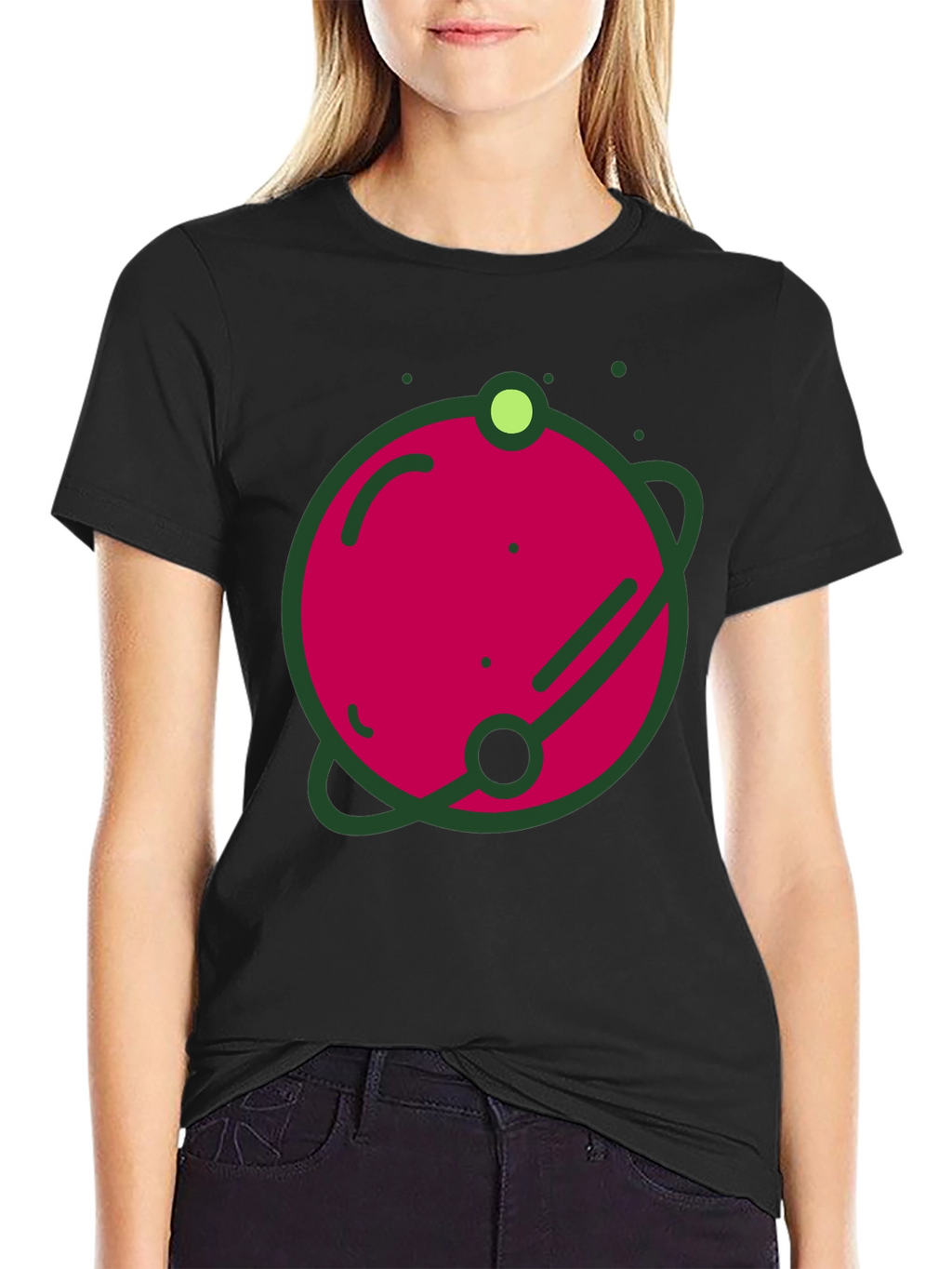 Planet Graphic Black T-Shirt - Stylish Casual Wear