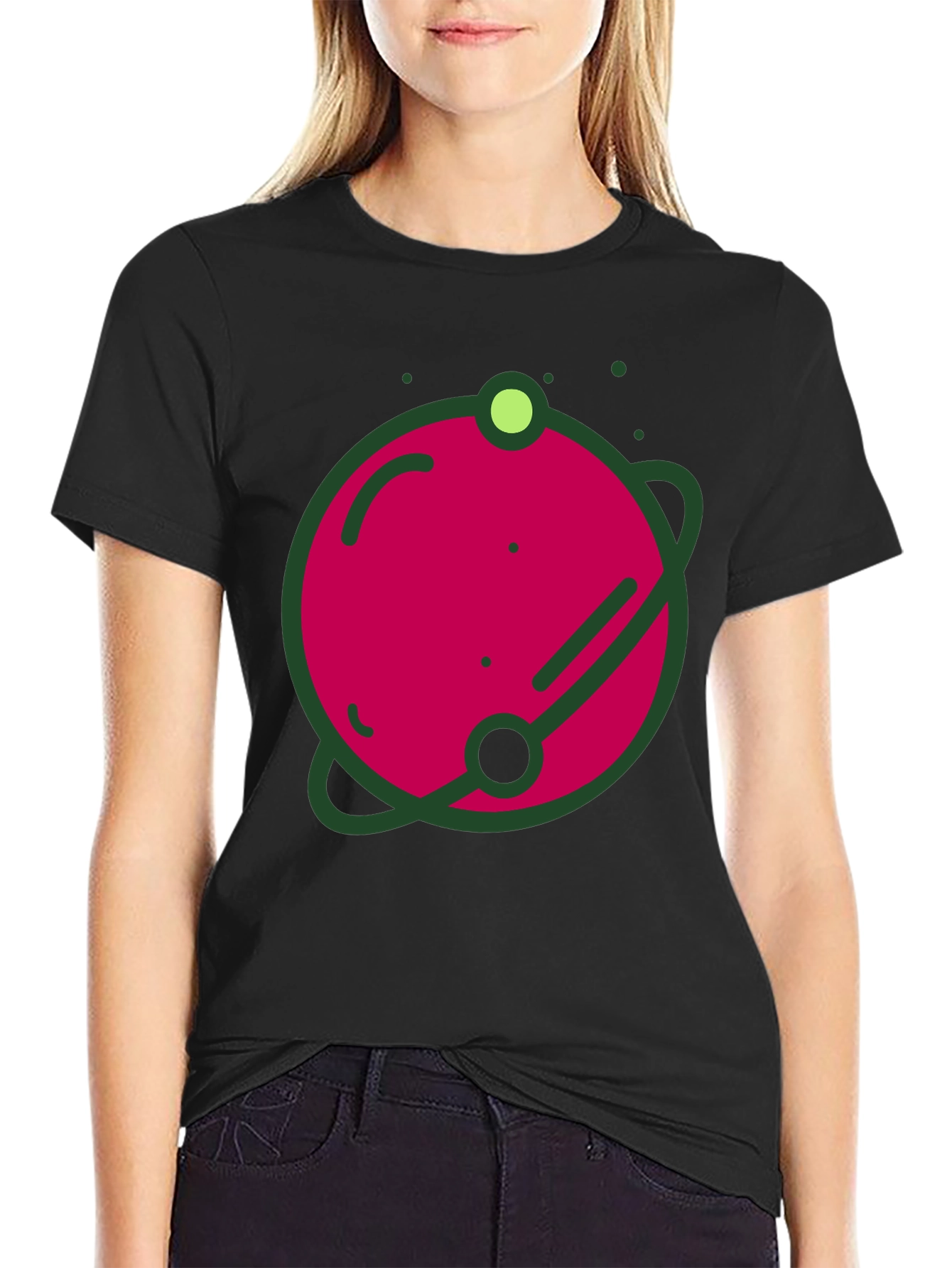 Planet Graphic Black T-Shirt - Stylish Casual Wear