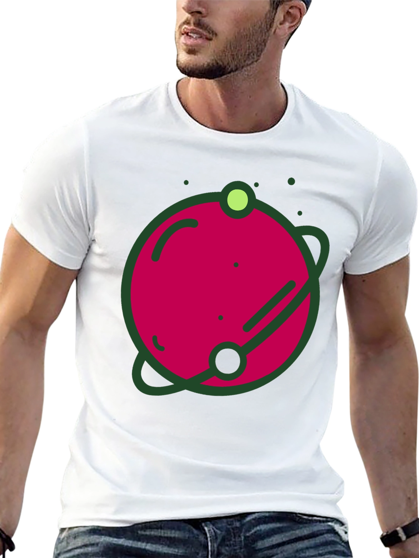 Planet Graphic Black T-Shirt - Stylish Casual Wear