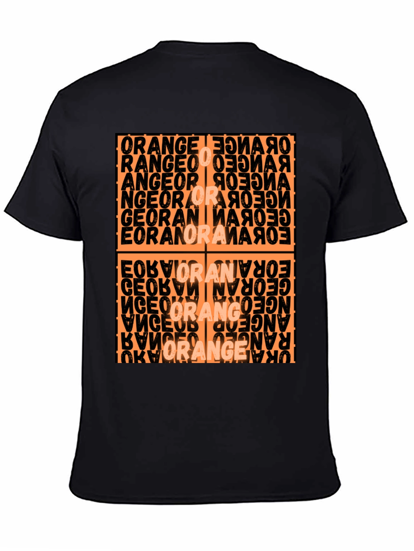 Abstract Orange Word Art Graphic T-Shirt