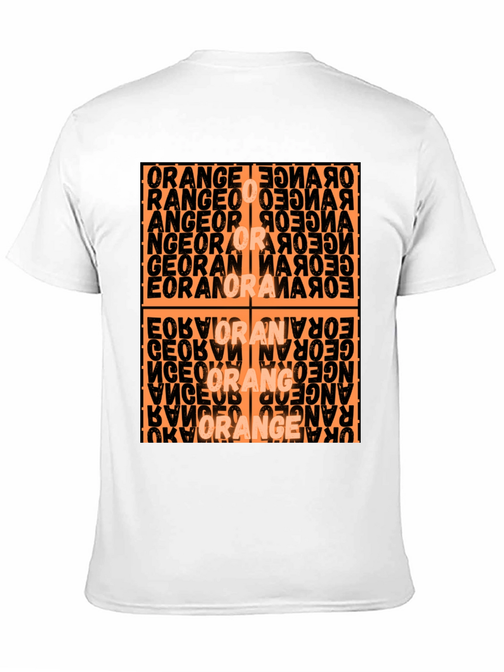 Abstract Orange Word Art Graphic T-Shirt