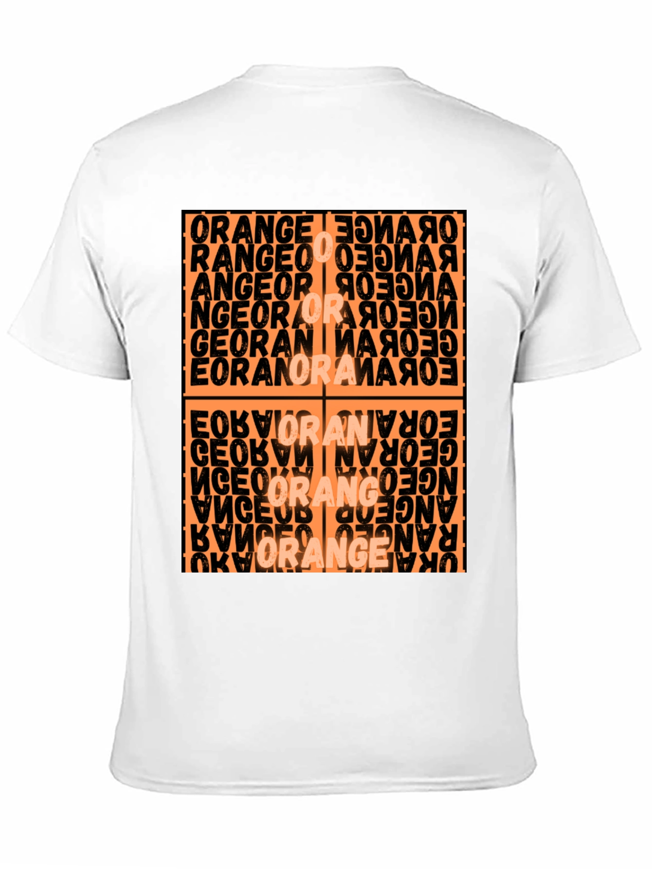Abstract Orange Word Art Graphic T-Shirt