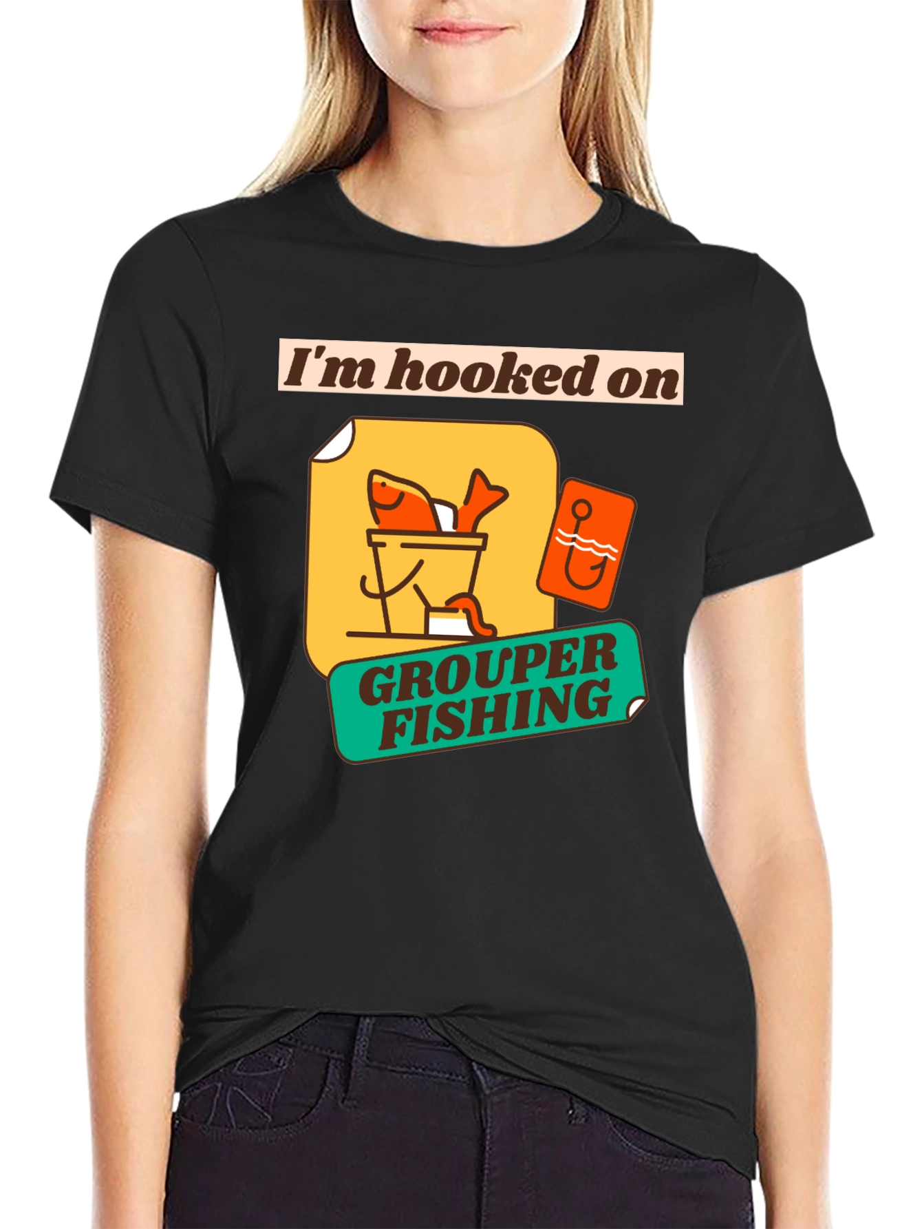 Im Hooked on Grouper Fishing Graphic T-Shirt