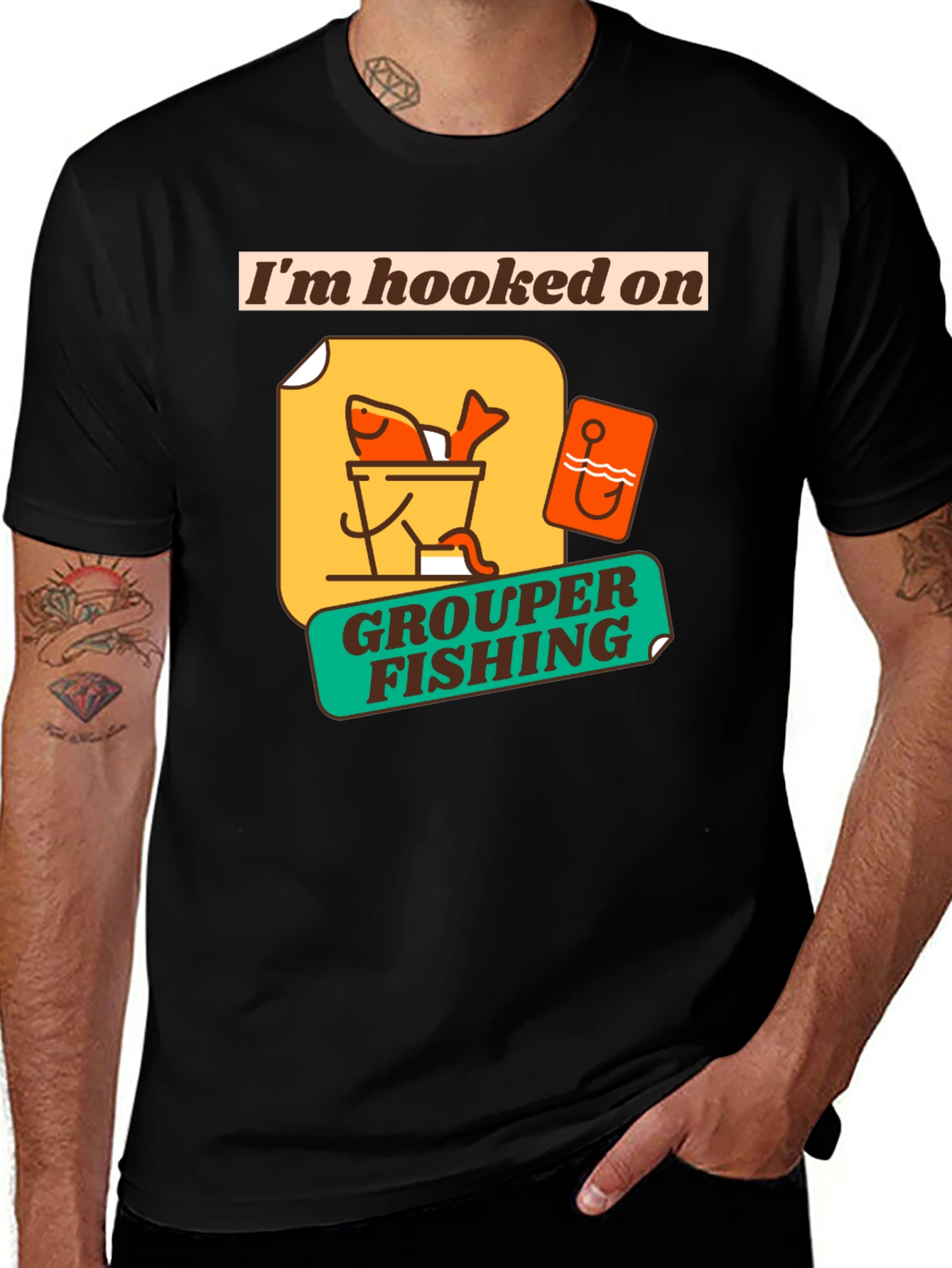 Im Hooked on Grouper Fishing Graphic T-Shirt