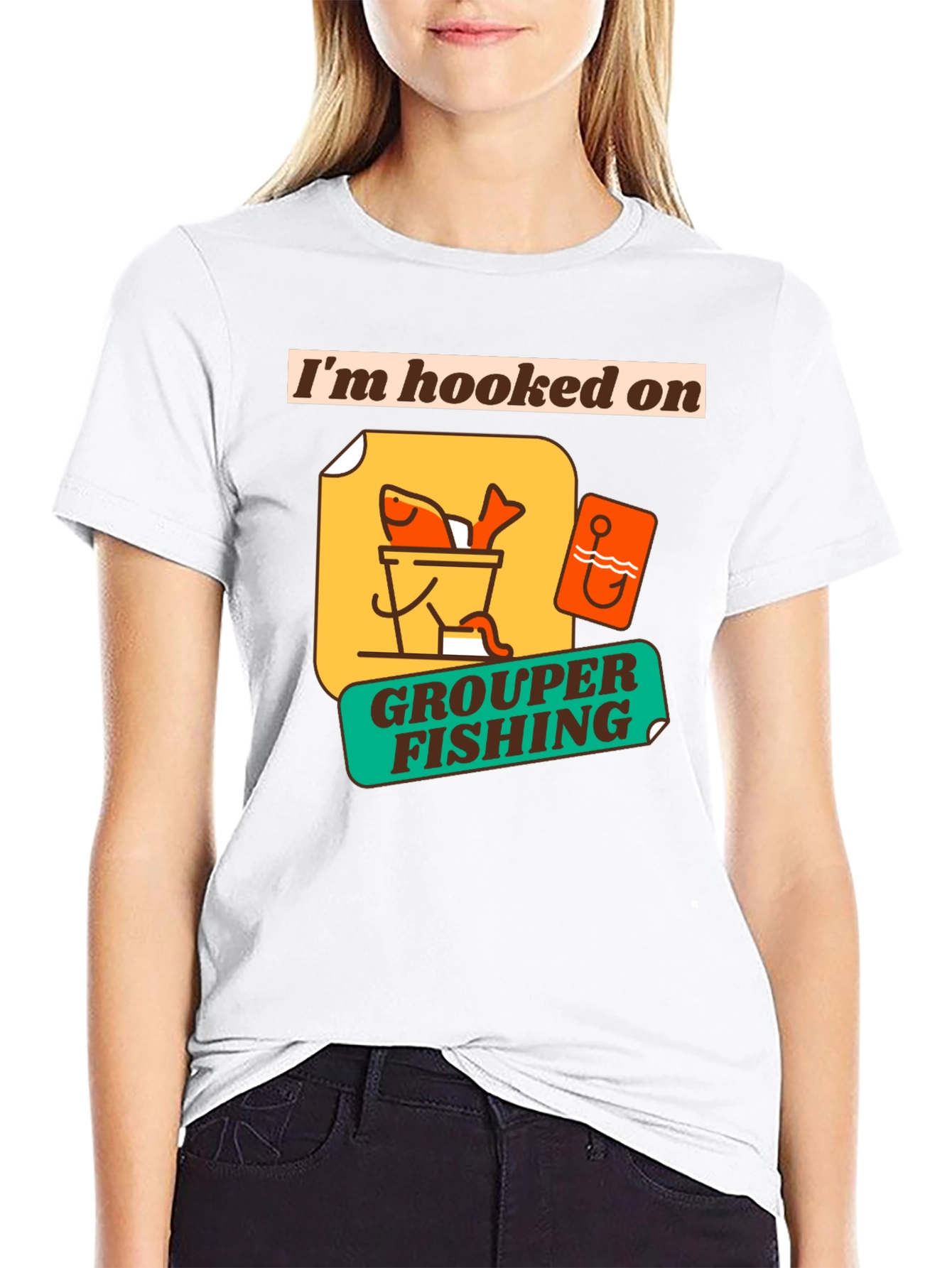 Im Hooked on Grouper Fishing Graphic T-Shirt