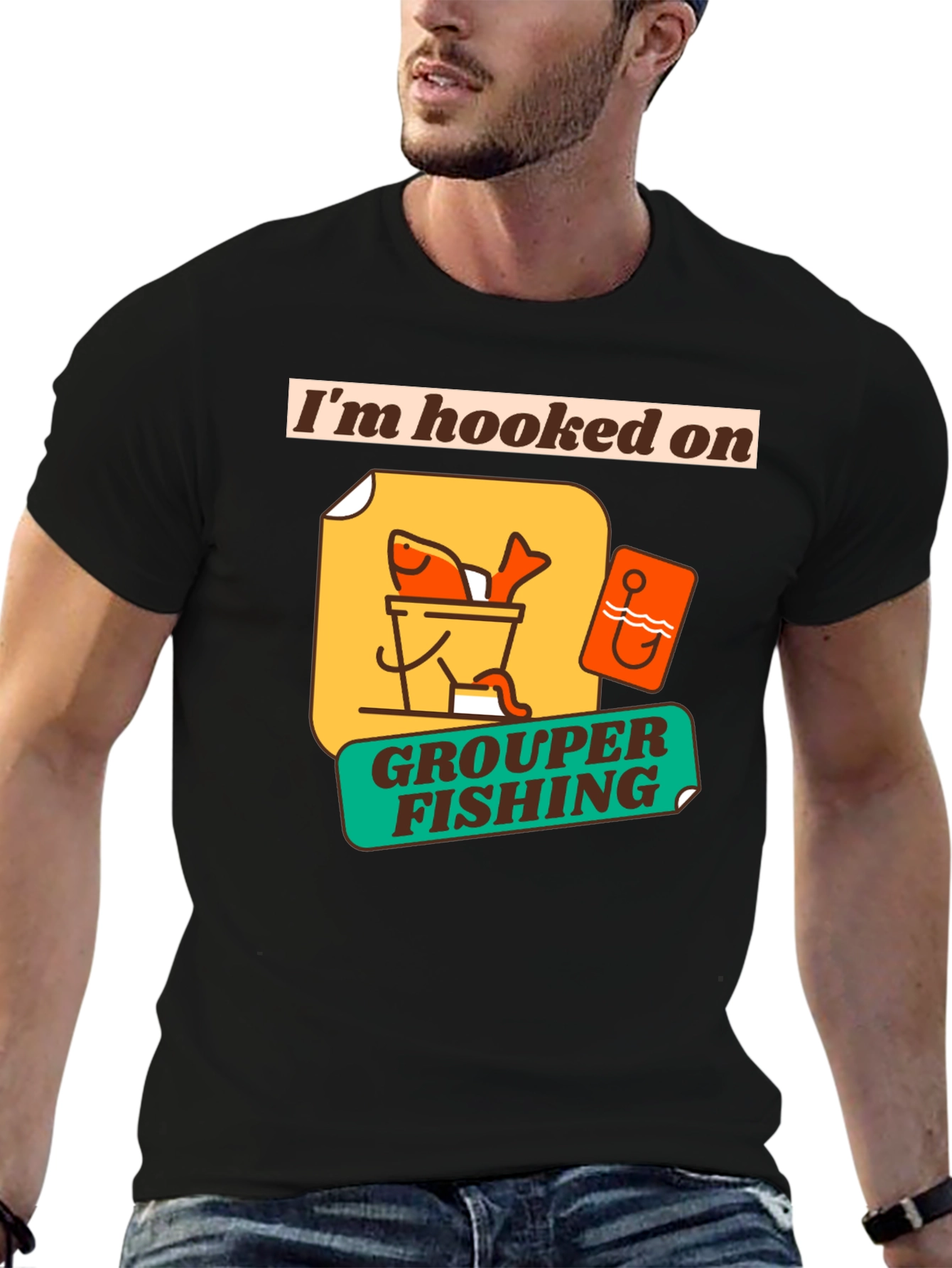 Im Hooked on Grouper Fishing Graphic T-Shirt