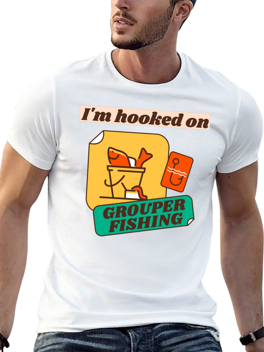 Im Hooked on Grouper Fishing Graphic T-Shirt