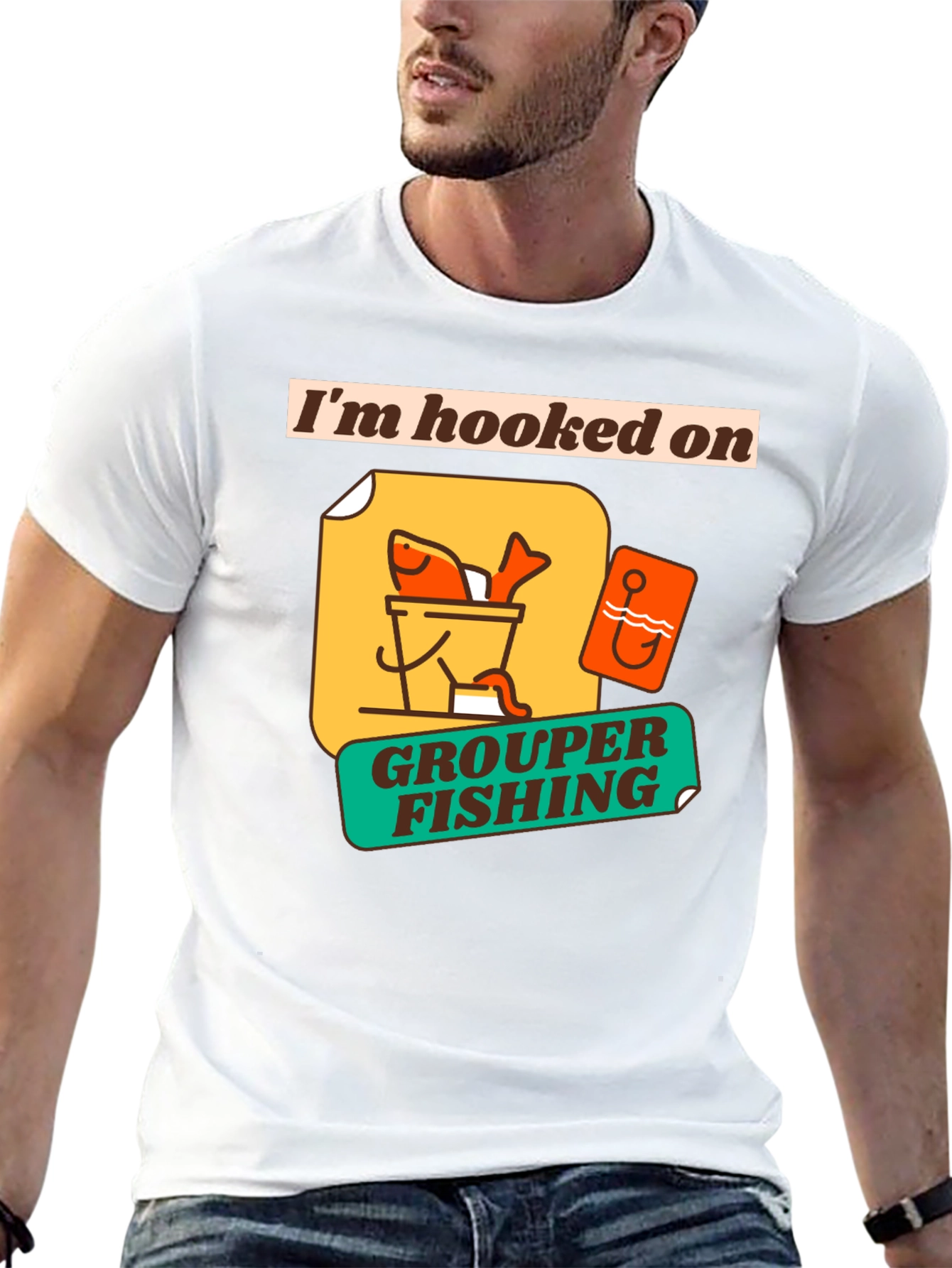 Im Hooked on Grouper Fishing Graphic T-Shirt