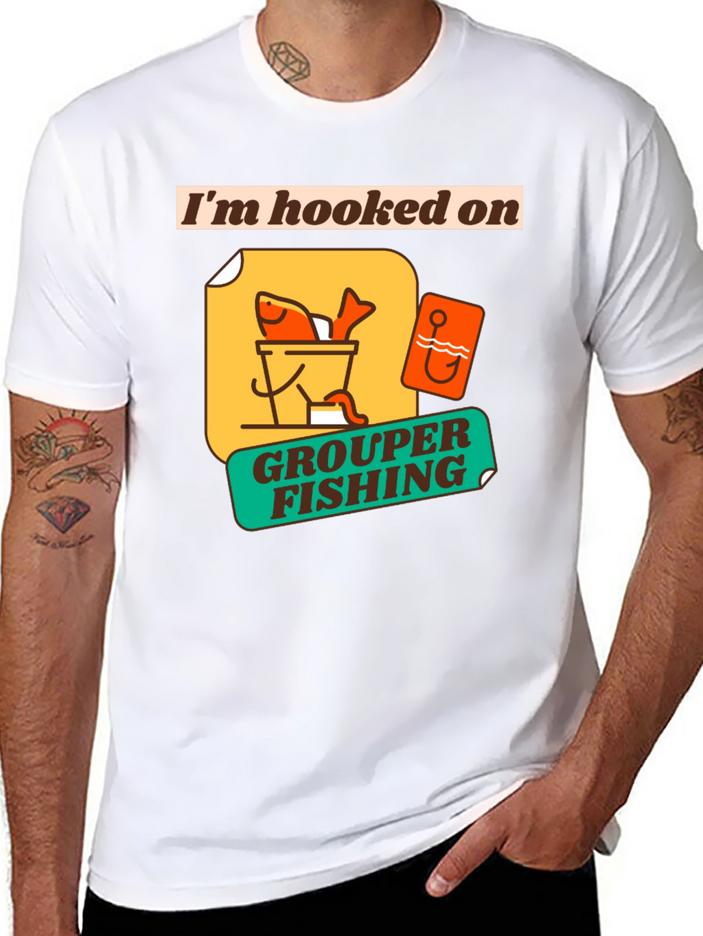Im Hooked on Grouper Fishing Graphic T-Shirt