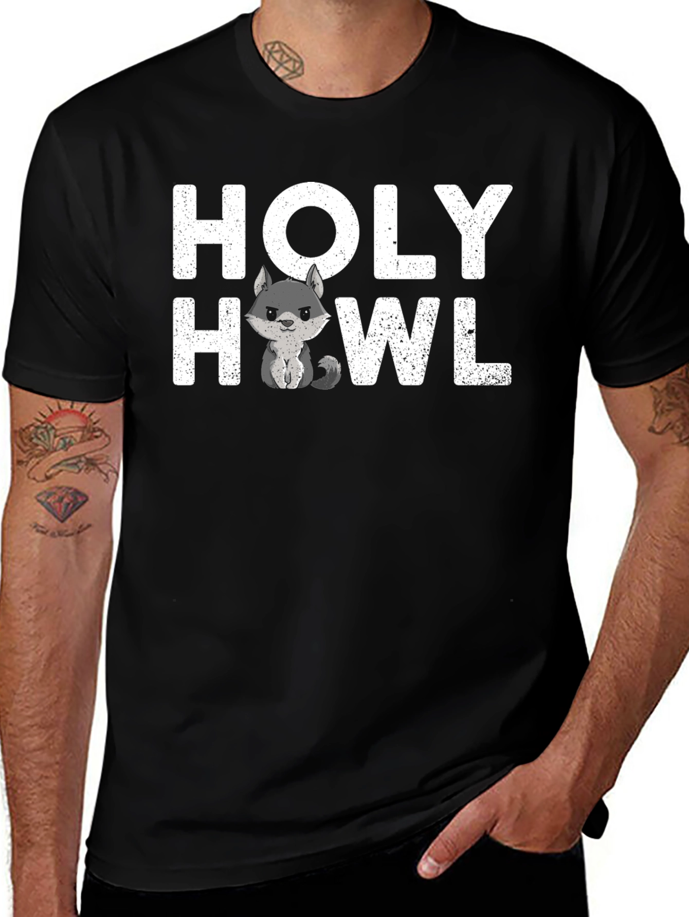 Holy Howl T-Shirt - Cute Wolf Graphic Tee