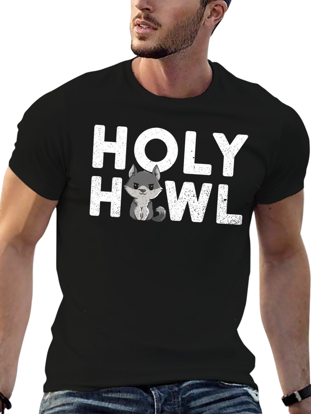 Holy Howl T-Shirt - Cute Wolf Graphic Tee