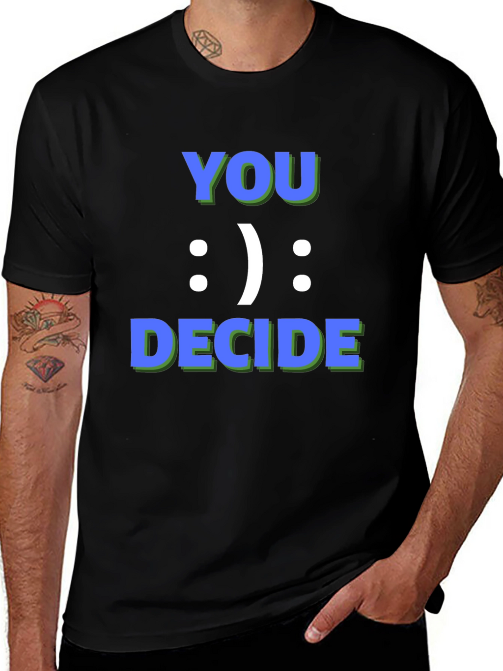 You Decide Graphic Tee - Black Casual T-Shirt