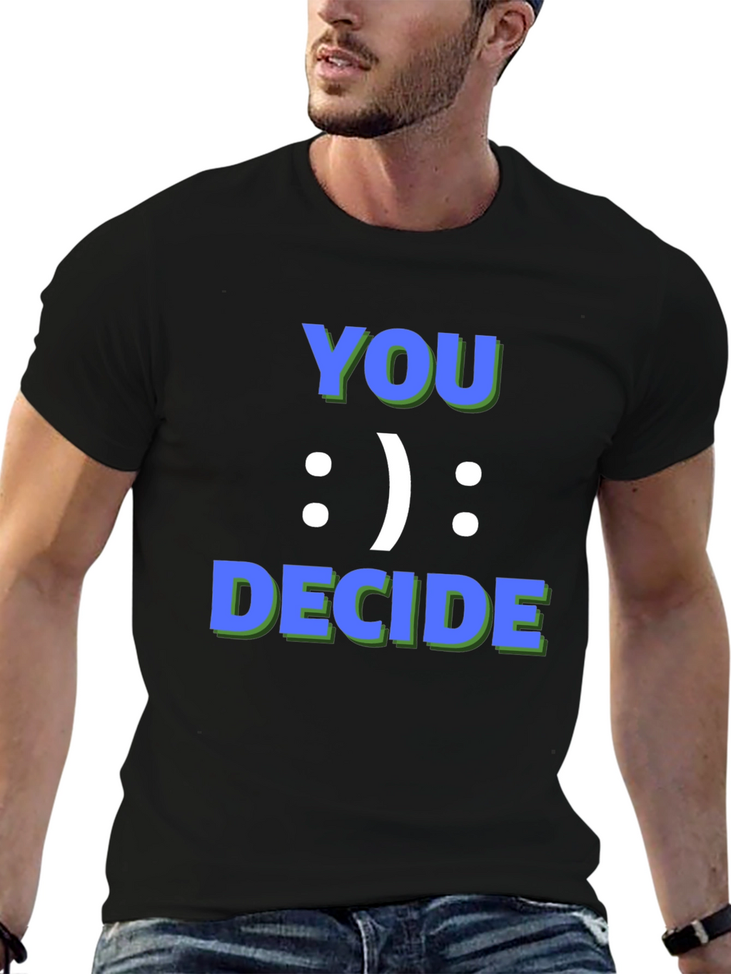 You Decide Graphic Tee - Black Casual T-Shirt