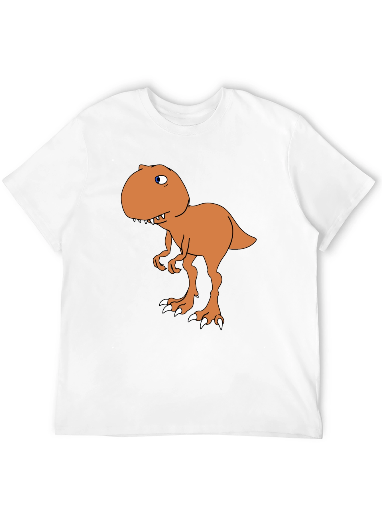 Cartoon Dinosaur Graphic Tee - Black