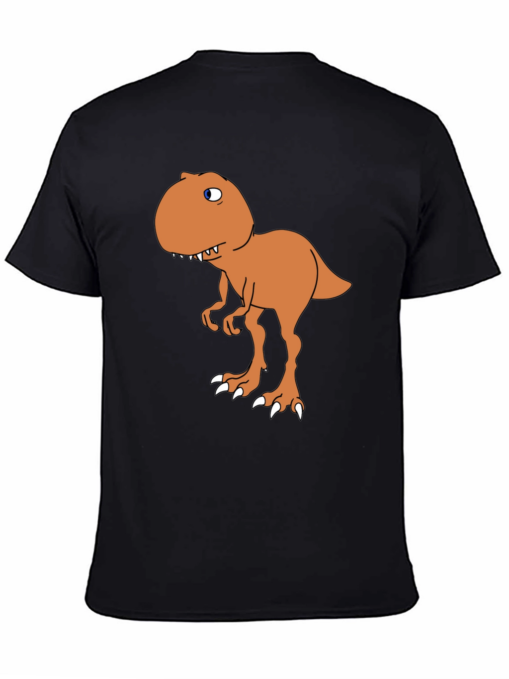 Cartoon Dinosaur Graphic Tee - Black