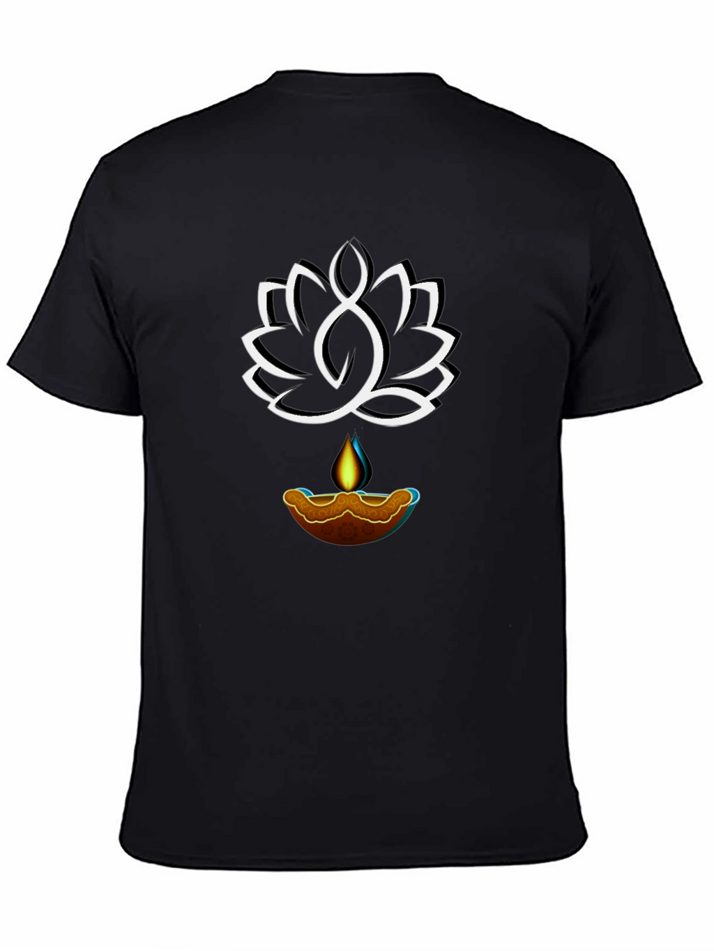 Lotus & Light Graphic Tee - Black Cotton