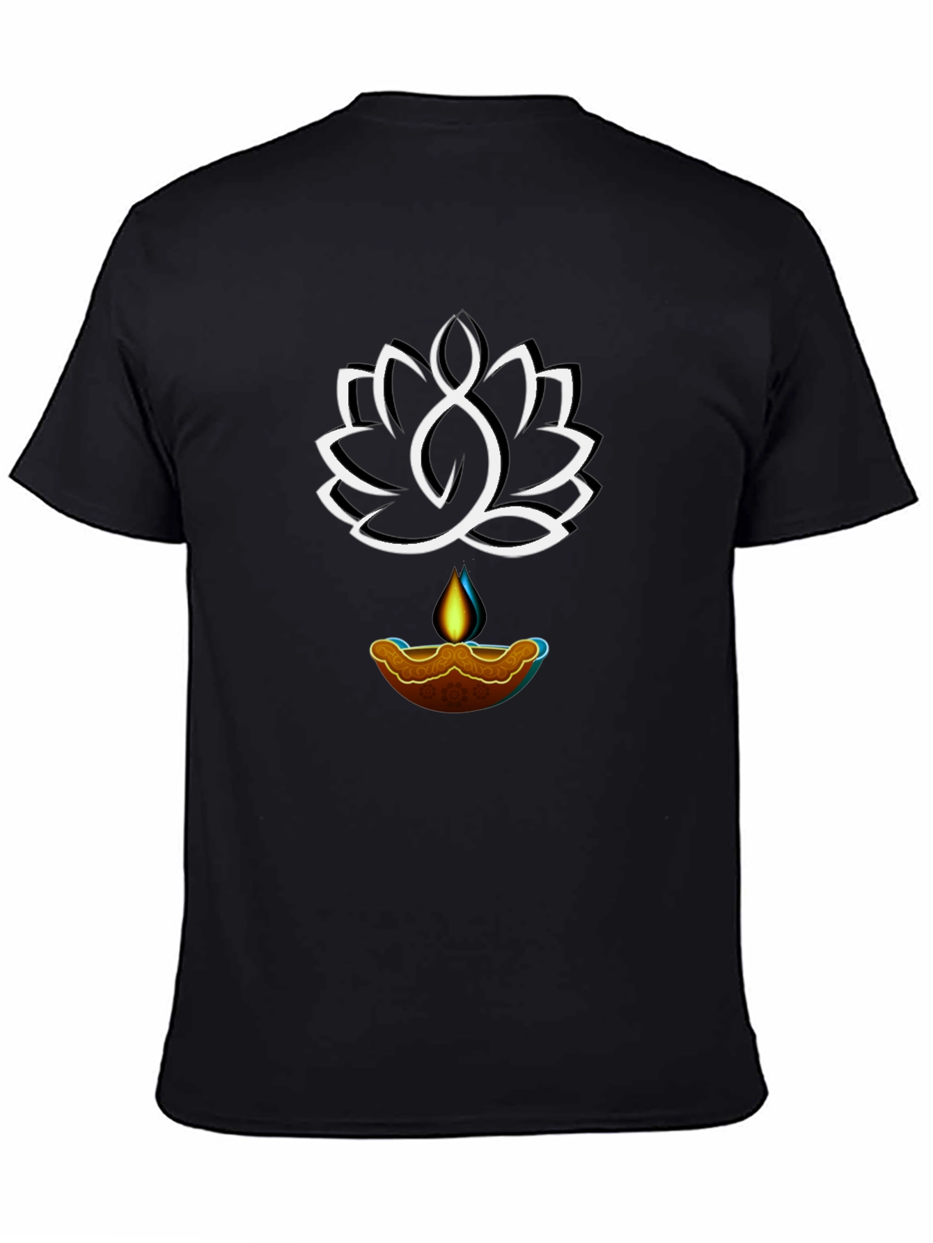 Lotus & Light Graphic Tee - Black Cotton
