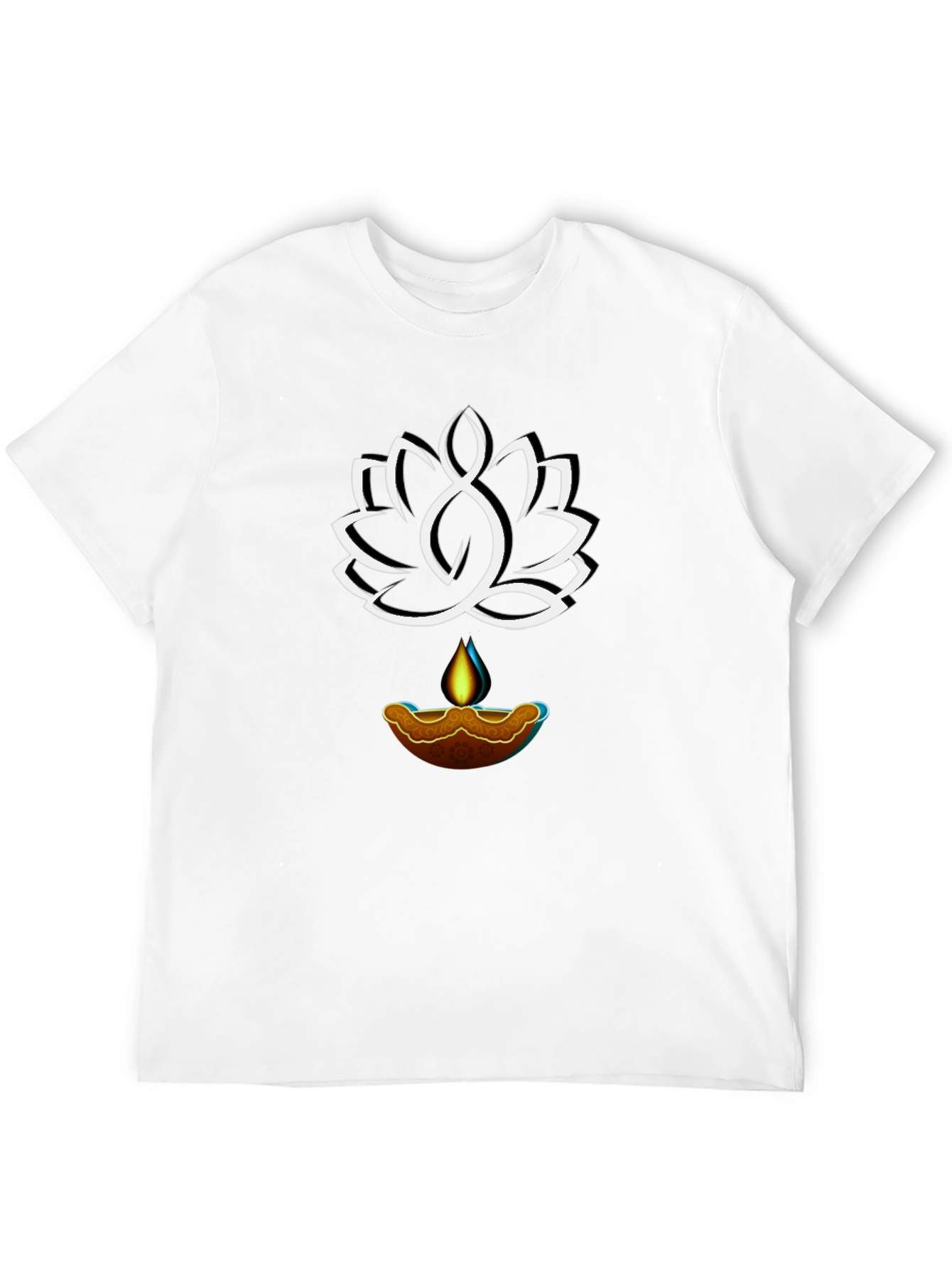 Lotus & Light Graphic Tee - Black Cotton