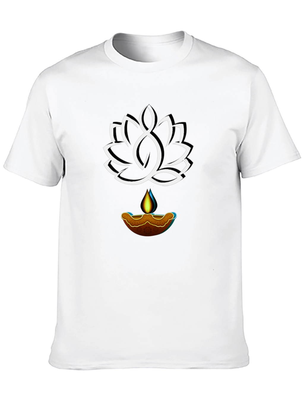 Lotus & Light Graphic Tee - Black Cotton