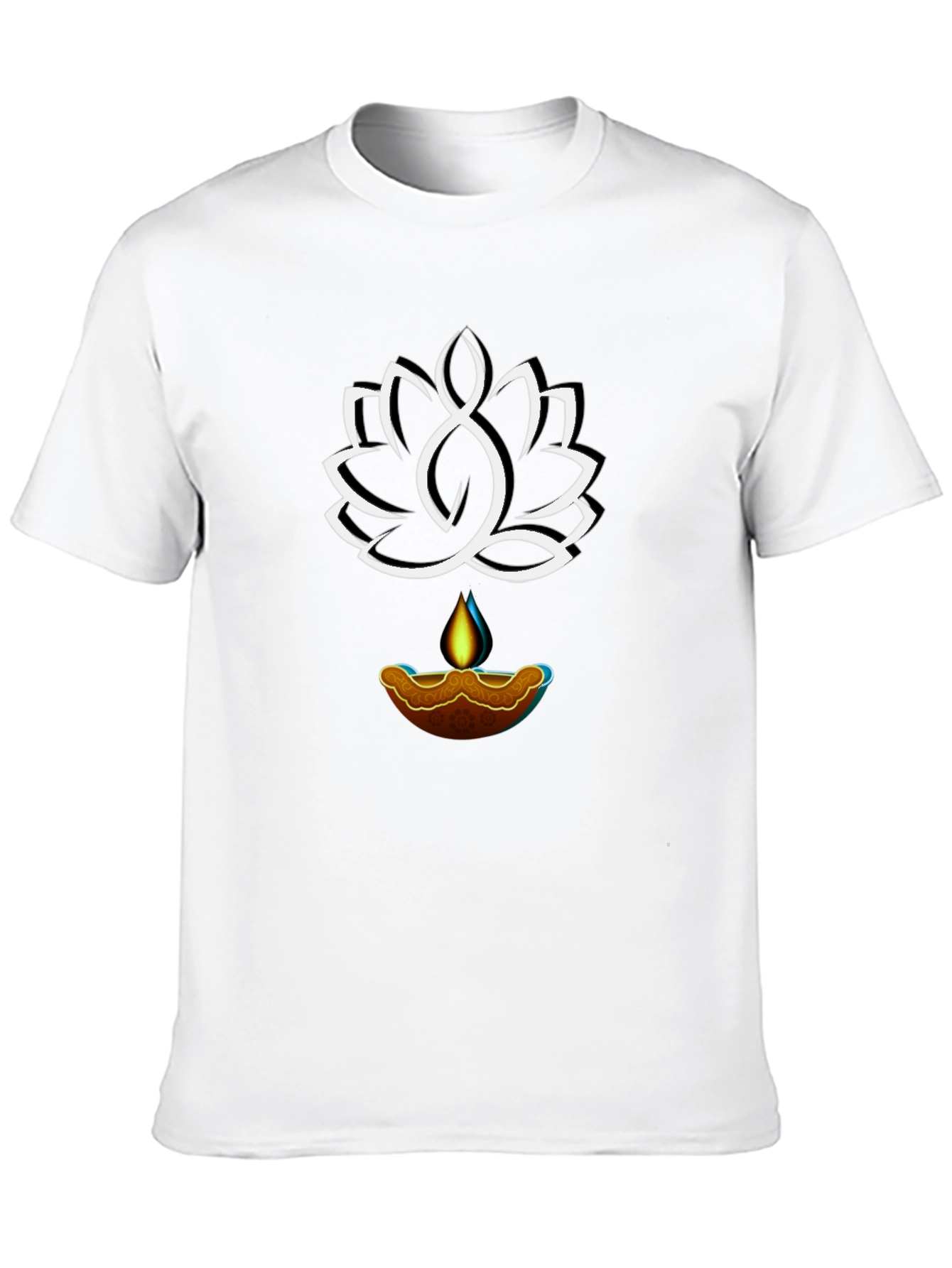 Lotus & Light Graphic Tee - Black Cotton
