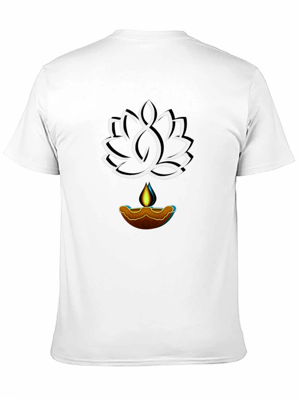 Lotus & Light Graphic Tee - Black Cotton