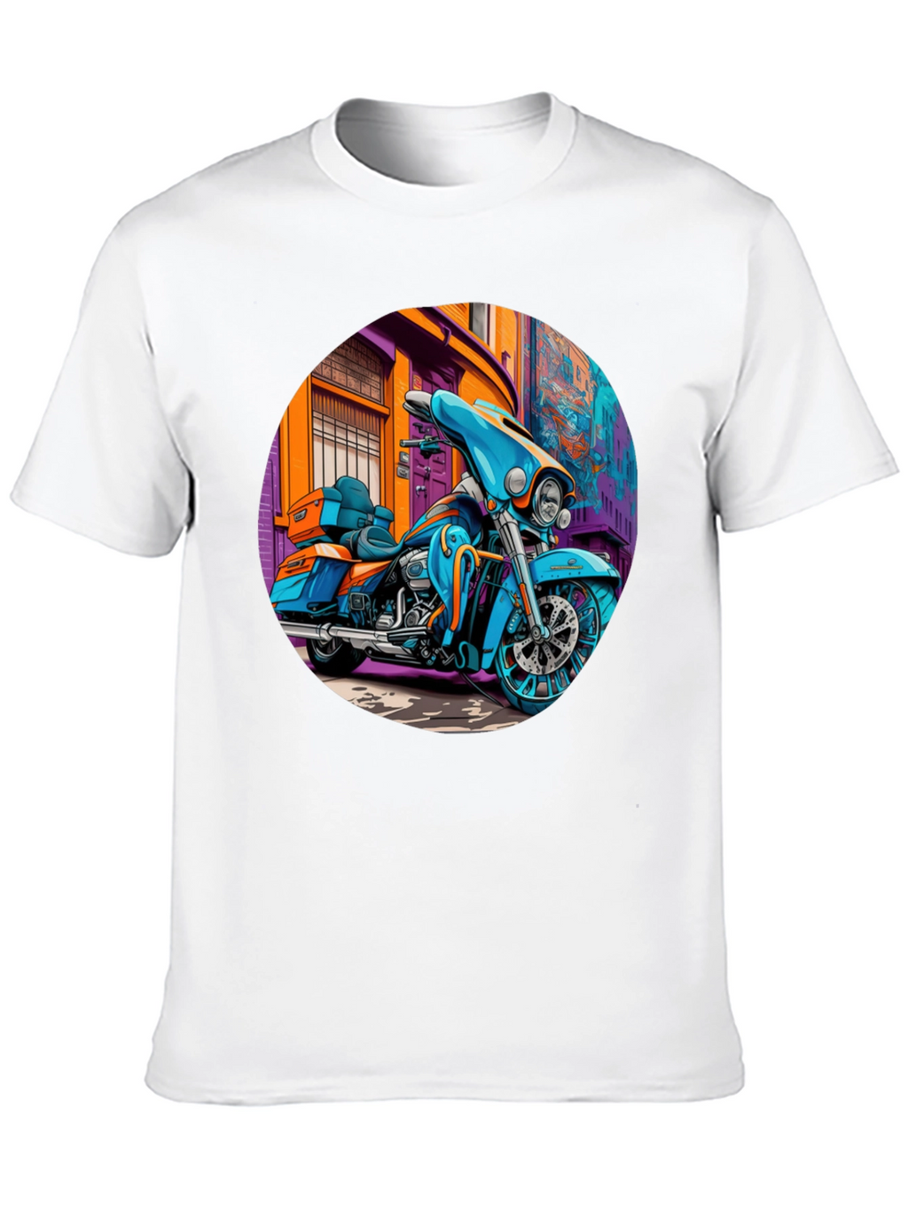 Motorcycle Graphic Print T-Shirt