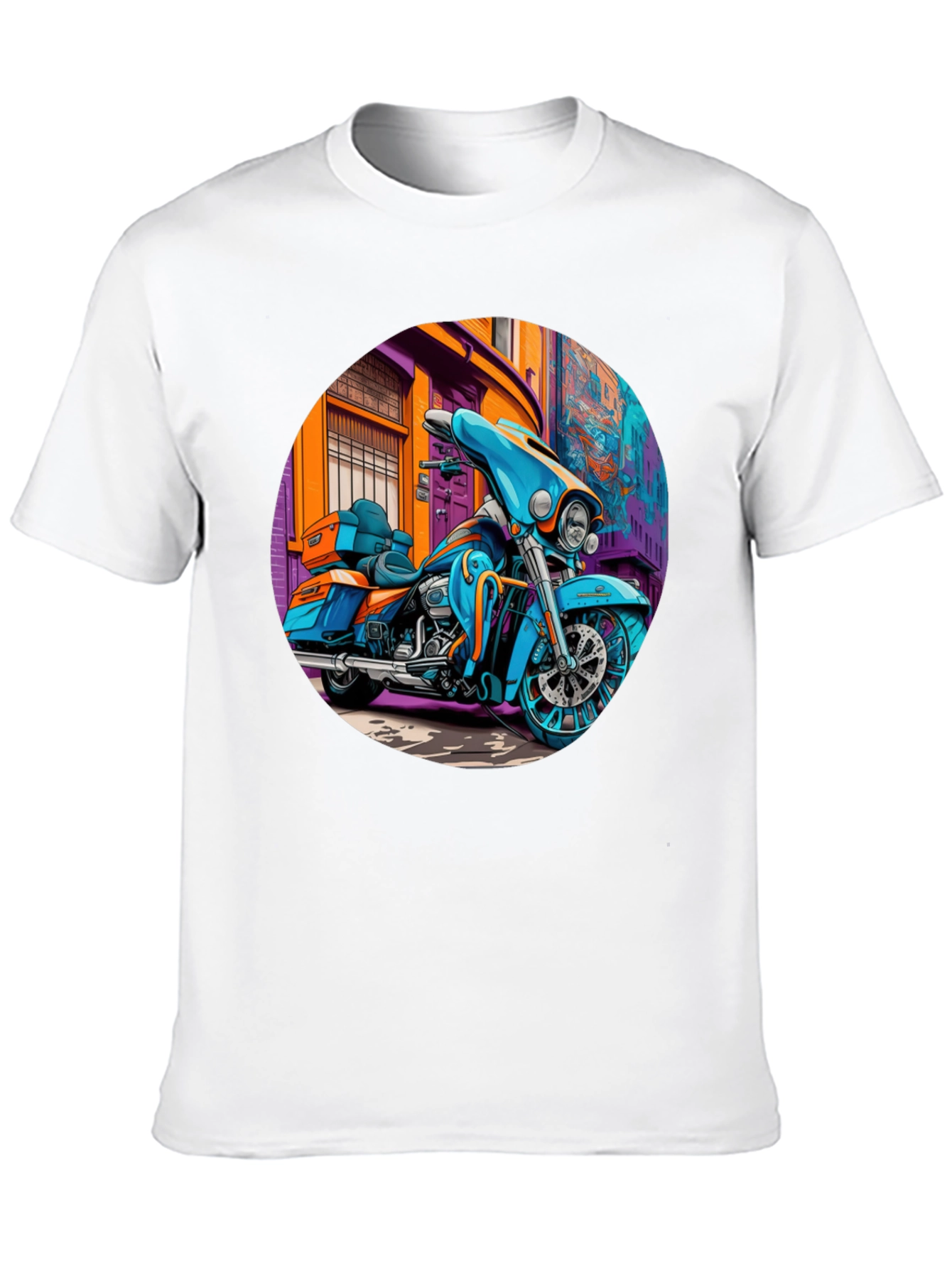 Motorcycle Graphic Print T-Shirt