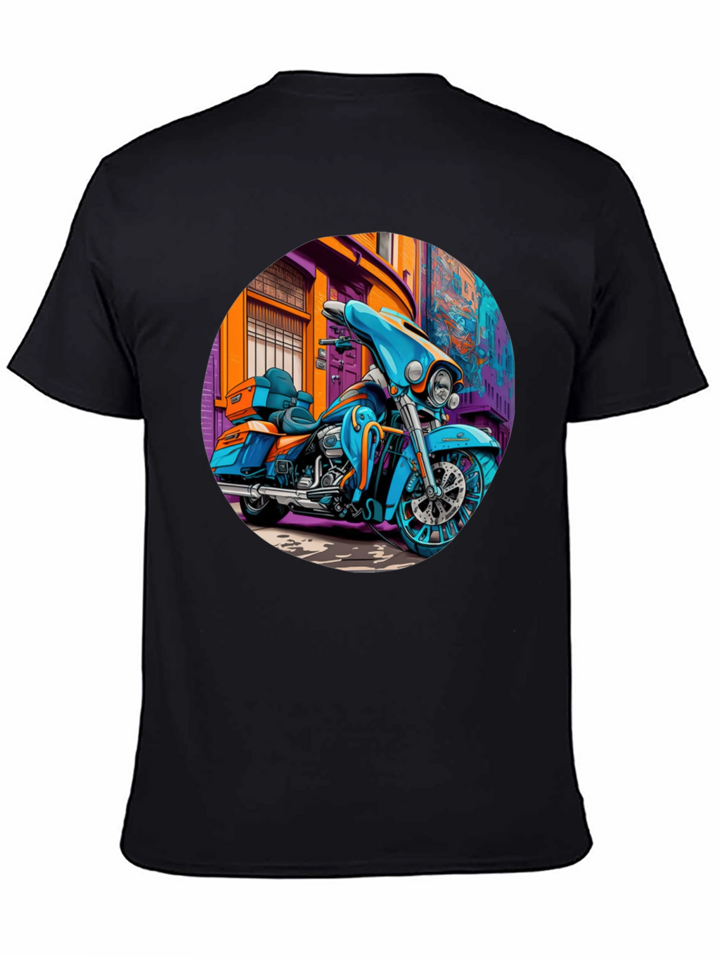 Motorcycle Graphic Print T-Shirt