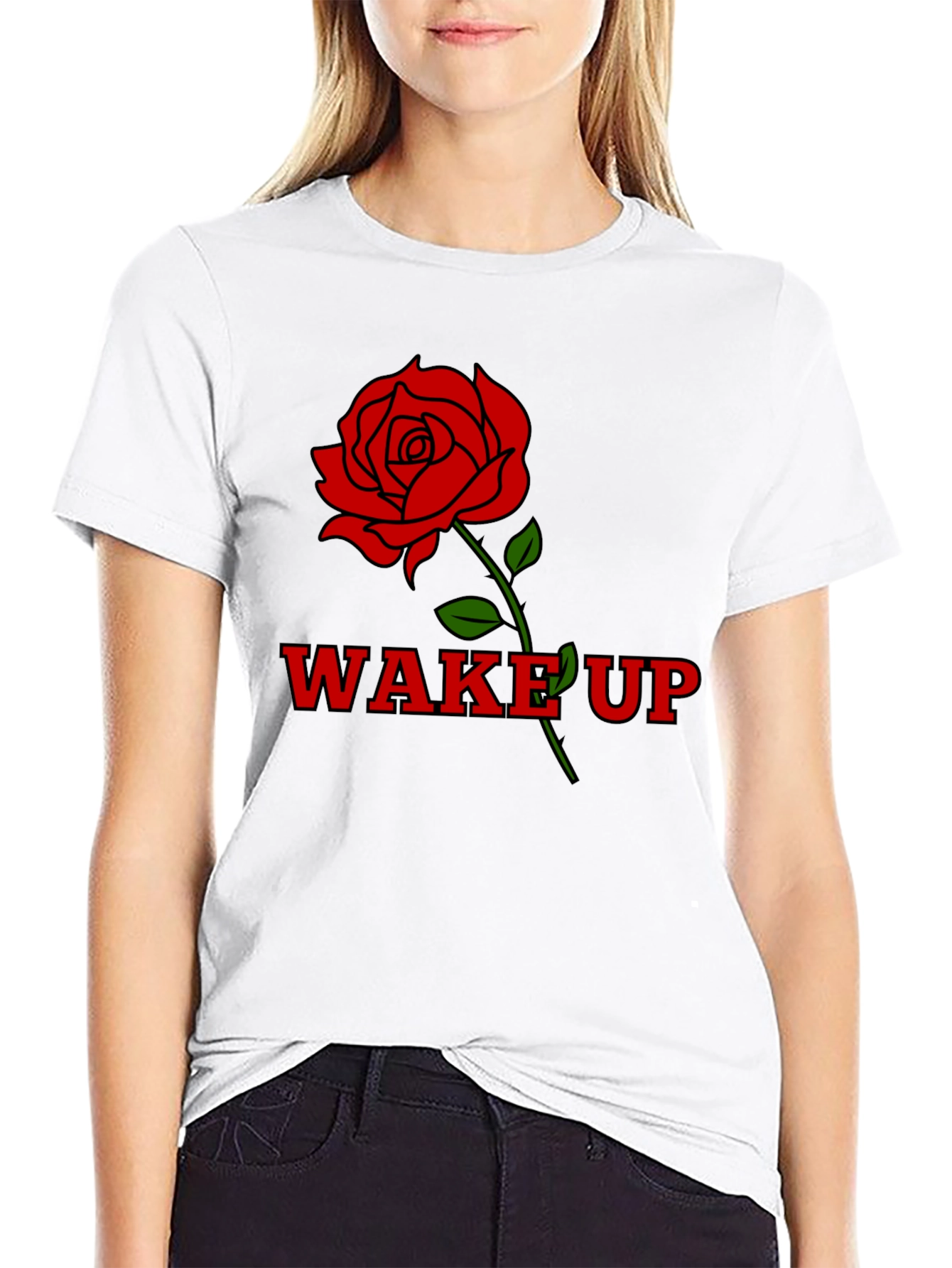 Wake Up Rose Graphic T-Shirt