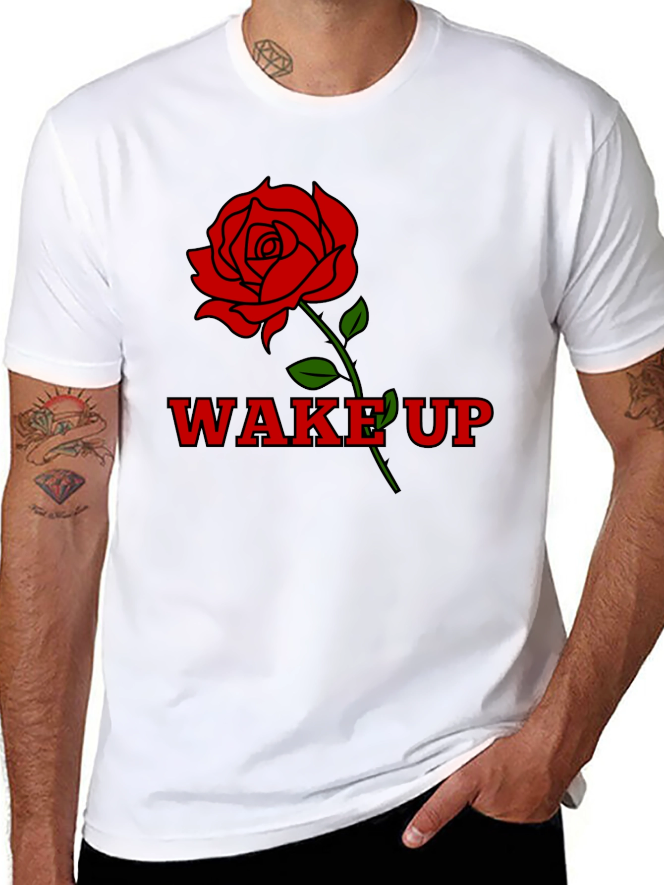 Wake Up Rose Graphic T-Shirt