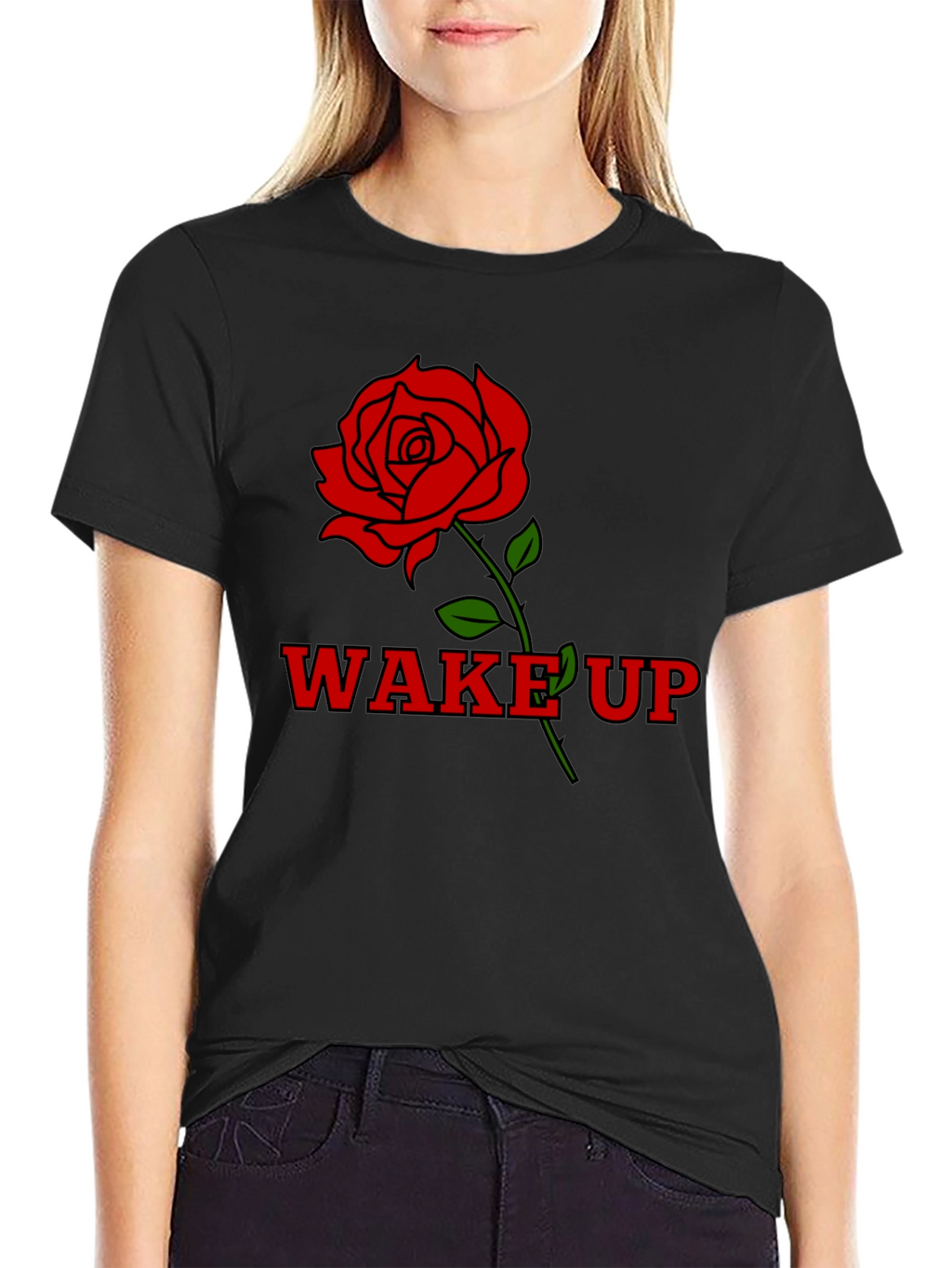 Wake Up Rose Graphic T-Shirt