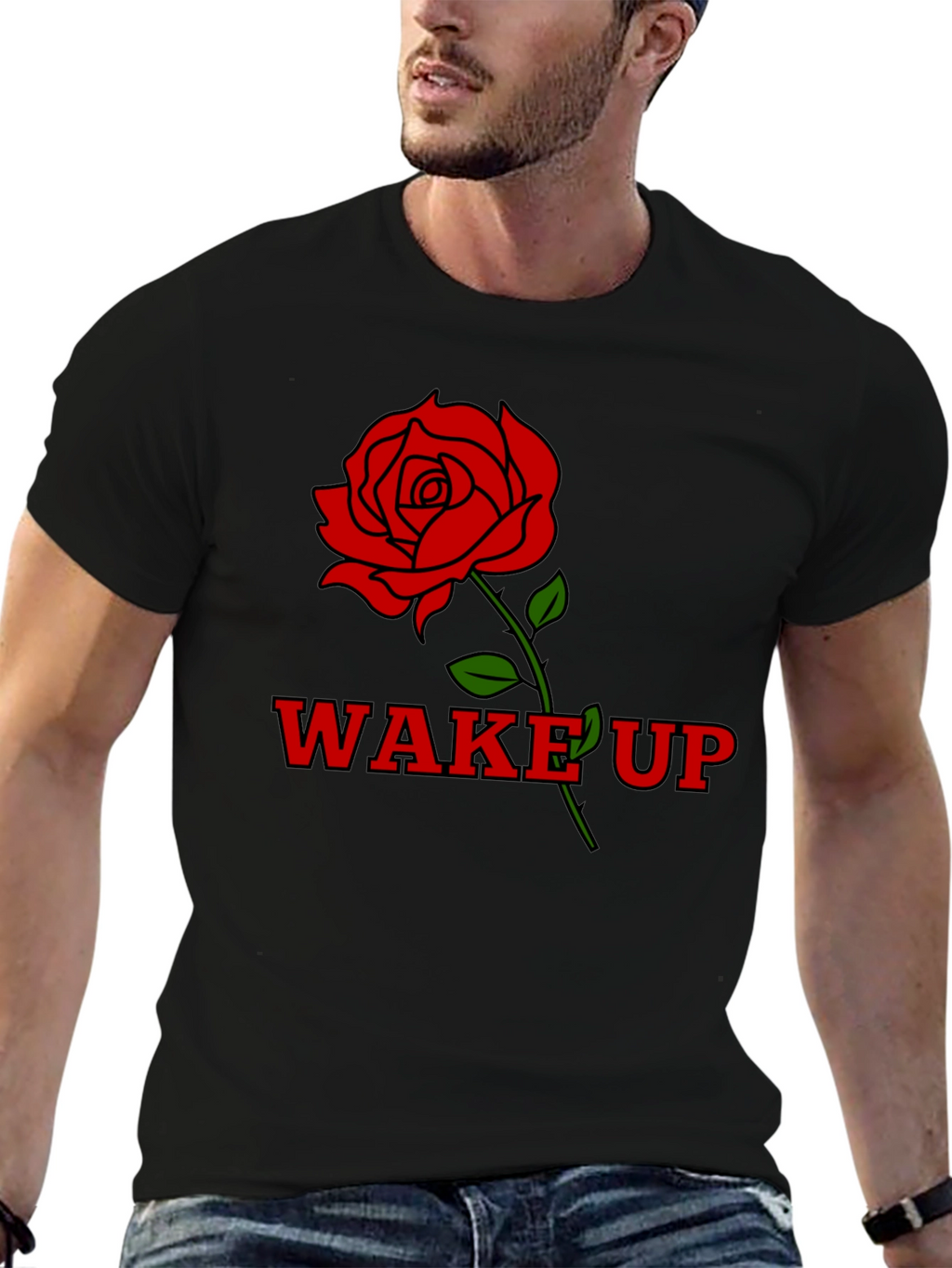 Wake Up Rose Graphic T-Shirt