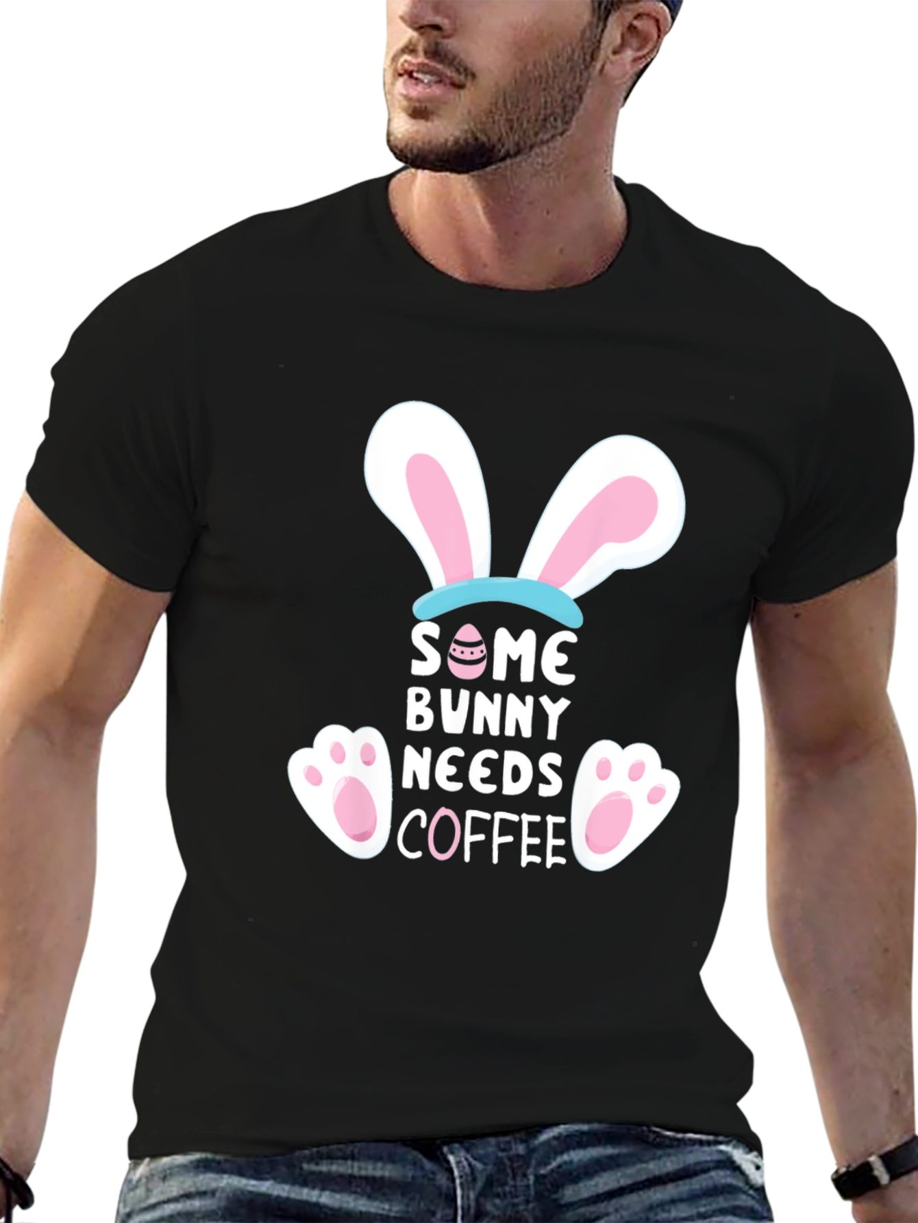 Some Bunny Needs Coffee Graphic T-Shirt - Easter Apparel