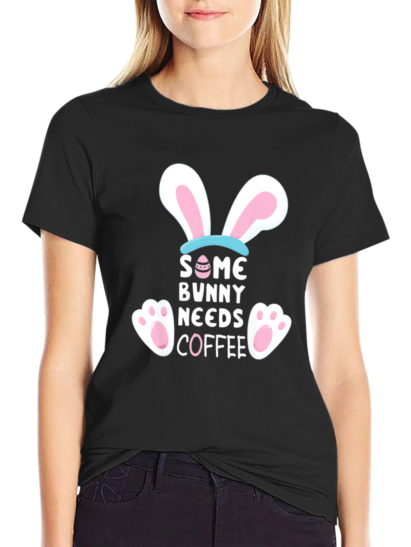 Some Bunny Needs Coffee Graphic T-Shirt - Easter Apparel