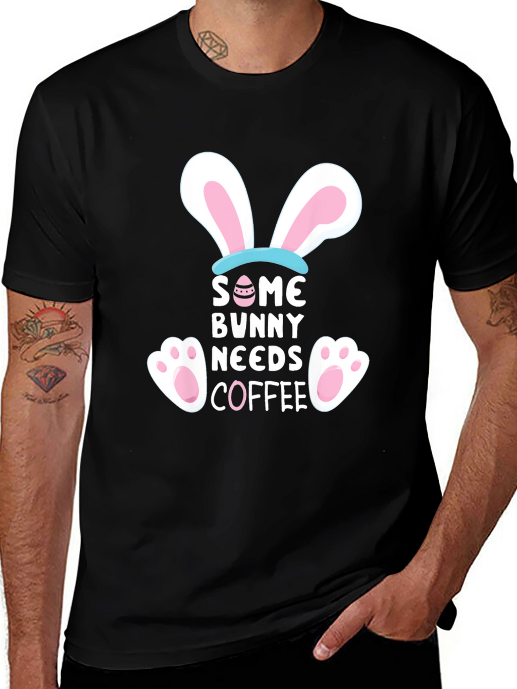 Some Bunny Needs Coffee Graphic T-Shirt - Easter Apparel