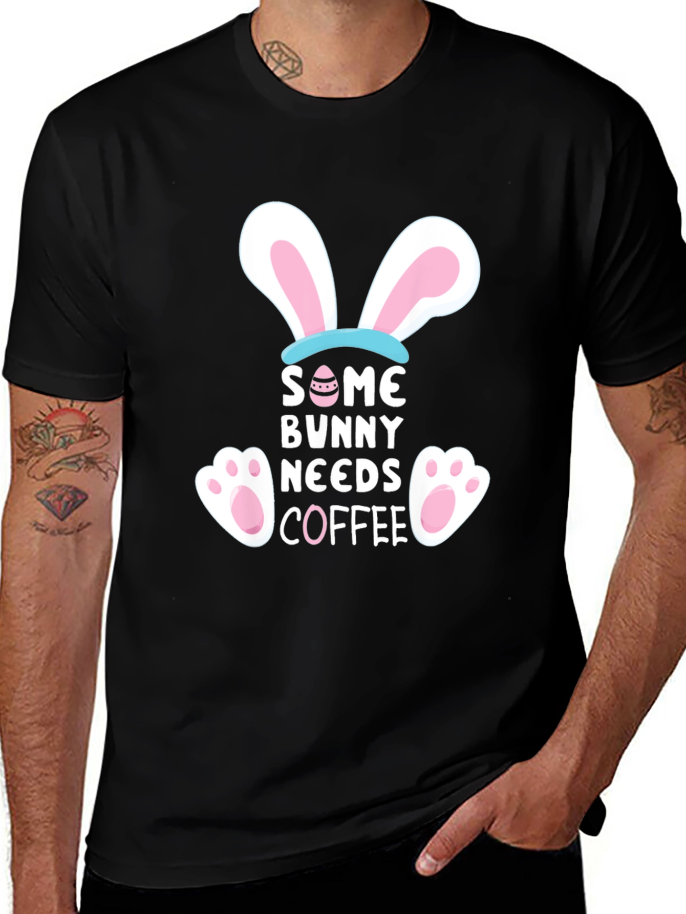 Some Bunny Needs Coffee Graphic T-Shirt - Easter Apparel